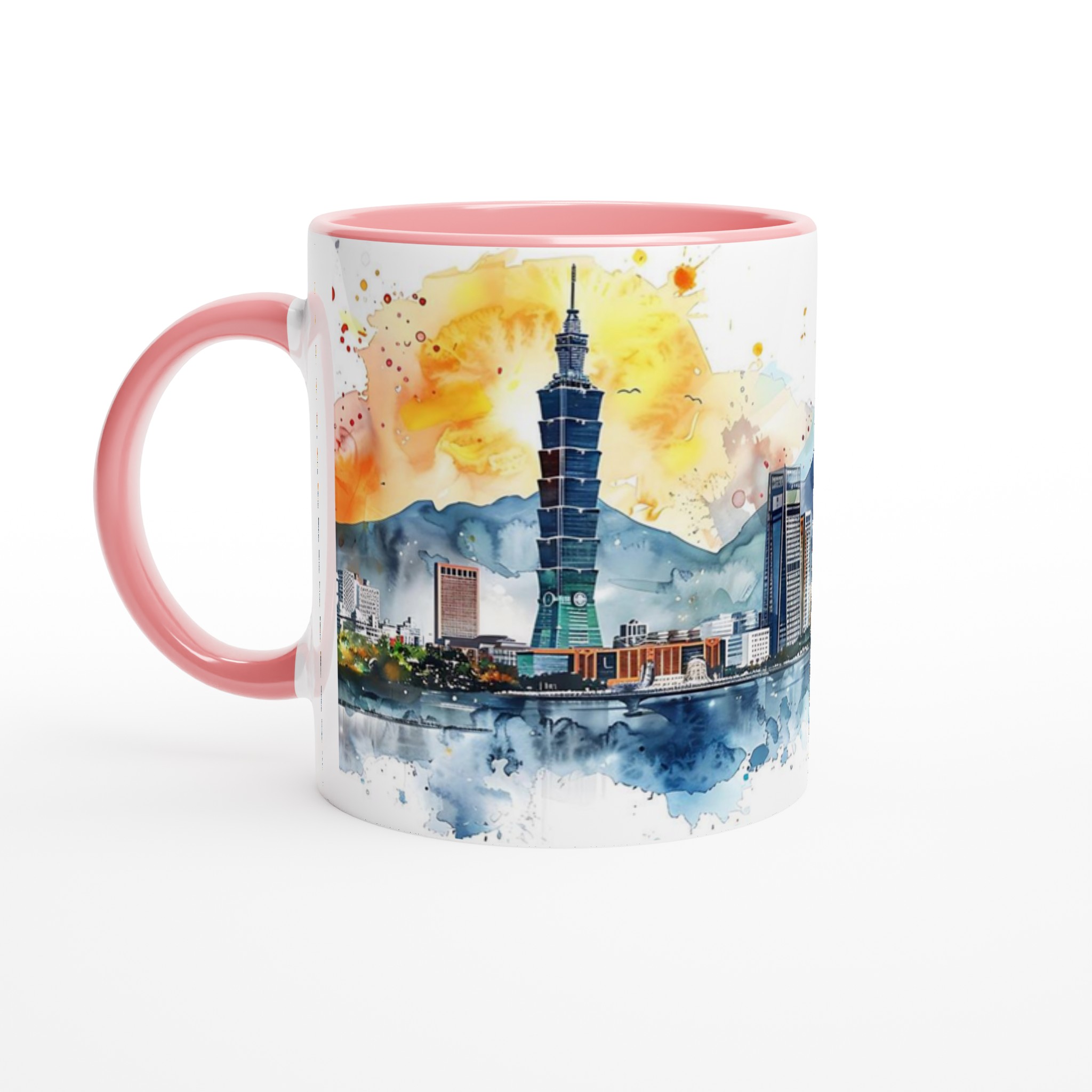 Stilren Keramikmugg - Stadslandskap i Akvarell | 11oz Premium Mugg i Flera Färger 6 f163f87e-3834-48b3-b5b3-7406b19d0f14