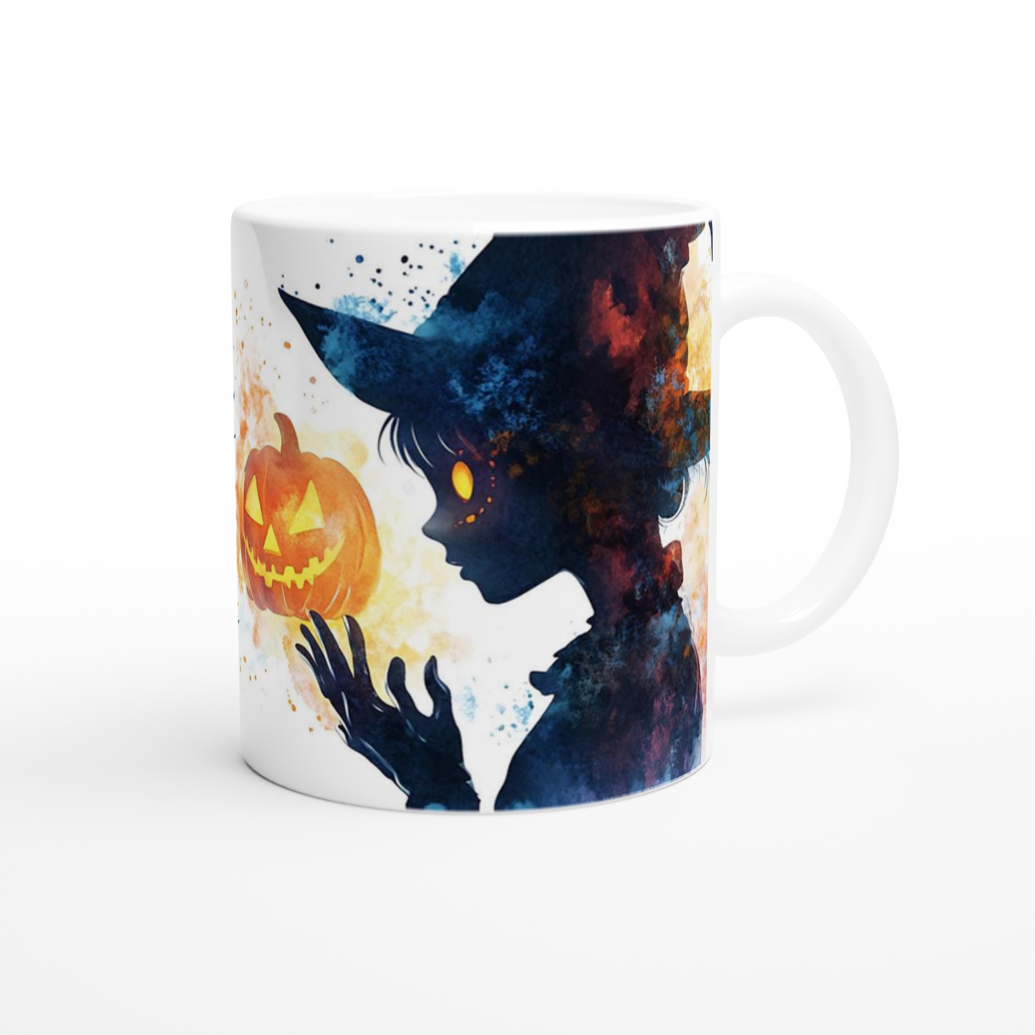 Mystisk Häxa & Pumpa Keramisk Mugg - Spöklik Design i Färgstarka Akvarelltoner 9 f181e668-0f58-4452-bbc6-e9f3889b3612