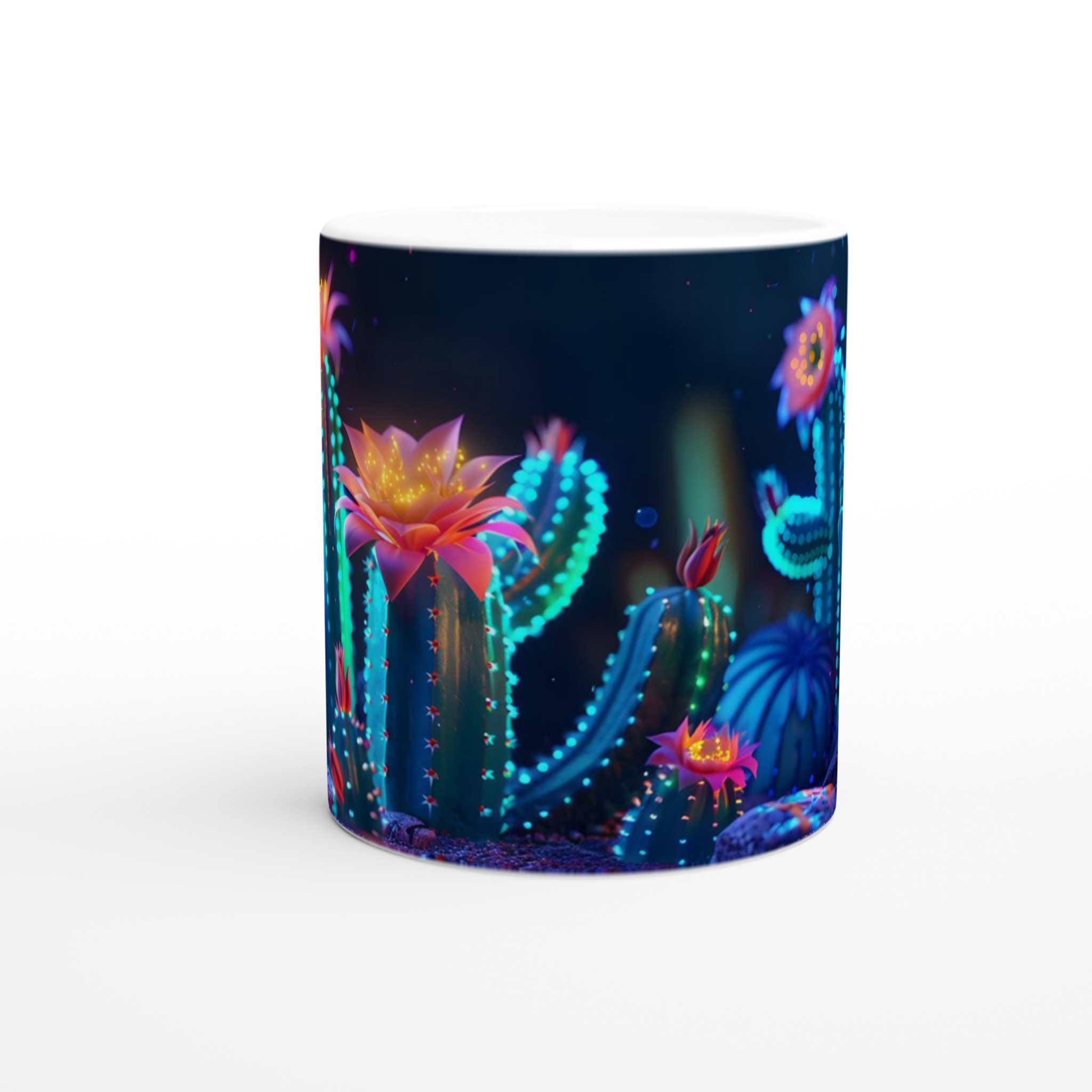 Neon Cactus Dröm Mugg – 11oz Keramisk Kaffekopp med Levande UV-Blommande Kaktusmotiv i Valfri Färg 8 f19f2afa-269f-45ba-af78-3634f42e1d6f