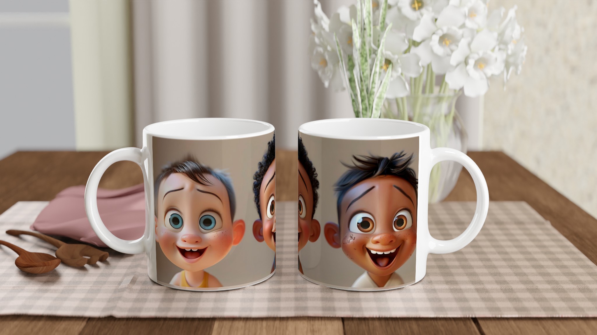 Glad Barngrupp Keramisk Mugg - Rolig Design för Familjen i 7 Härliga Färger 10 f1e1edc1-beda-4f05-a417-7408691bfe53