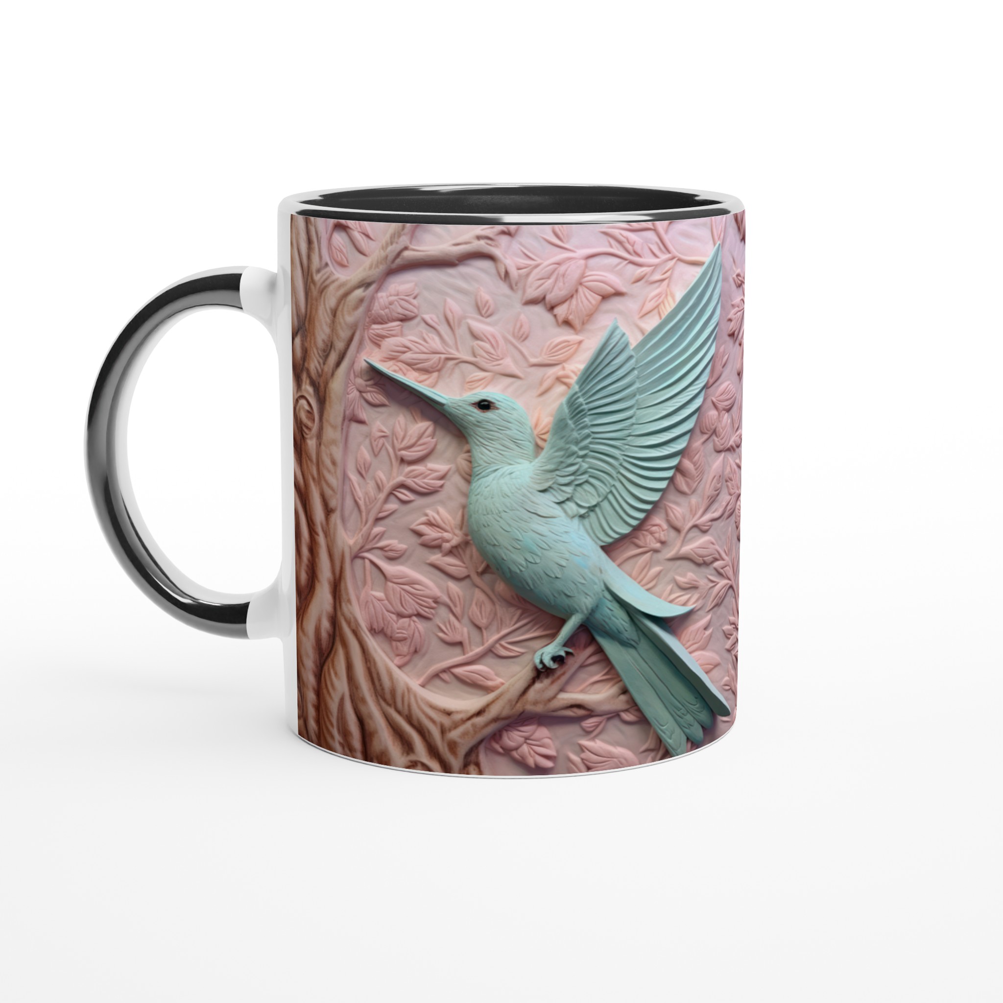 Vit 11oz keramisk mugg med eleganta pastellfåglar – välj bland sju vackra färger 4 f20ab8c9-5716-4d2f-8037-87c6a0fb2c76