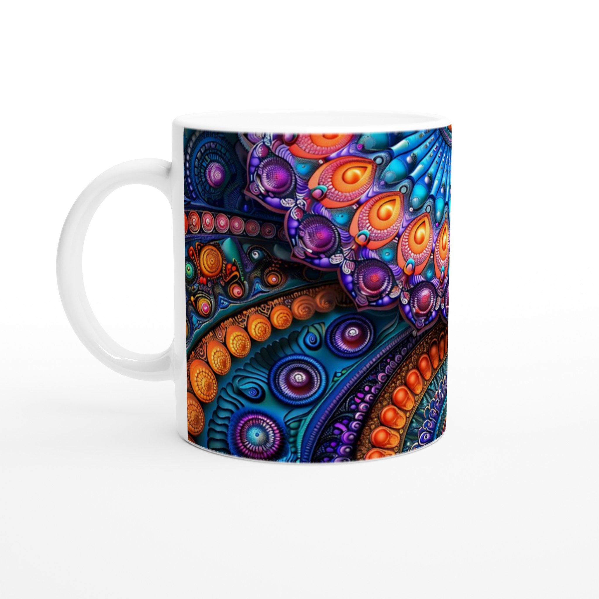 Psykedelisk Mandala Keramikmugg - 11oz Levande Design i Valfri Färg 1 f2255368-9f58-4e7e-9b16-3768cc453774