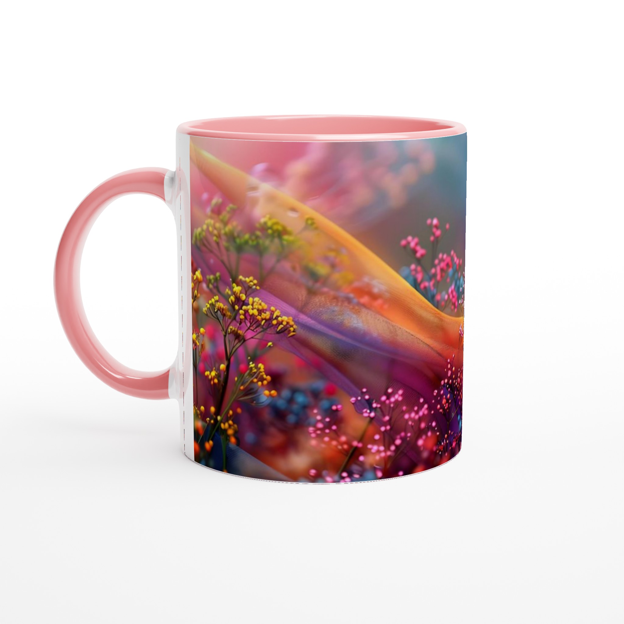 Färgsprakande Blomstermugg – 11oz Keramikmugg i ditt val av 7 nyanser 6 f22bbb95-8cc4-4355-94e3-4a62ebf1cc45