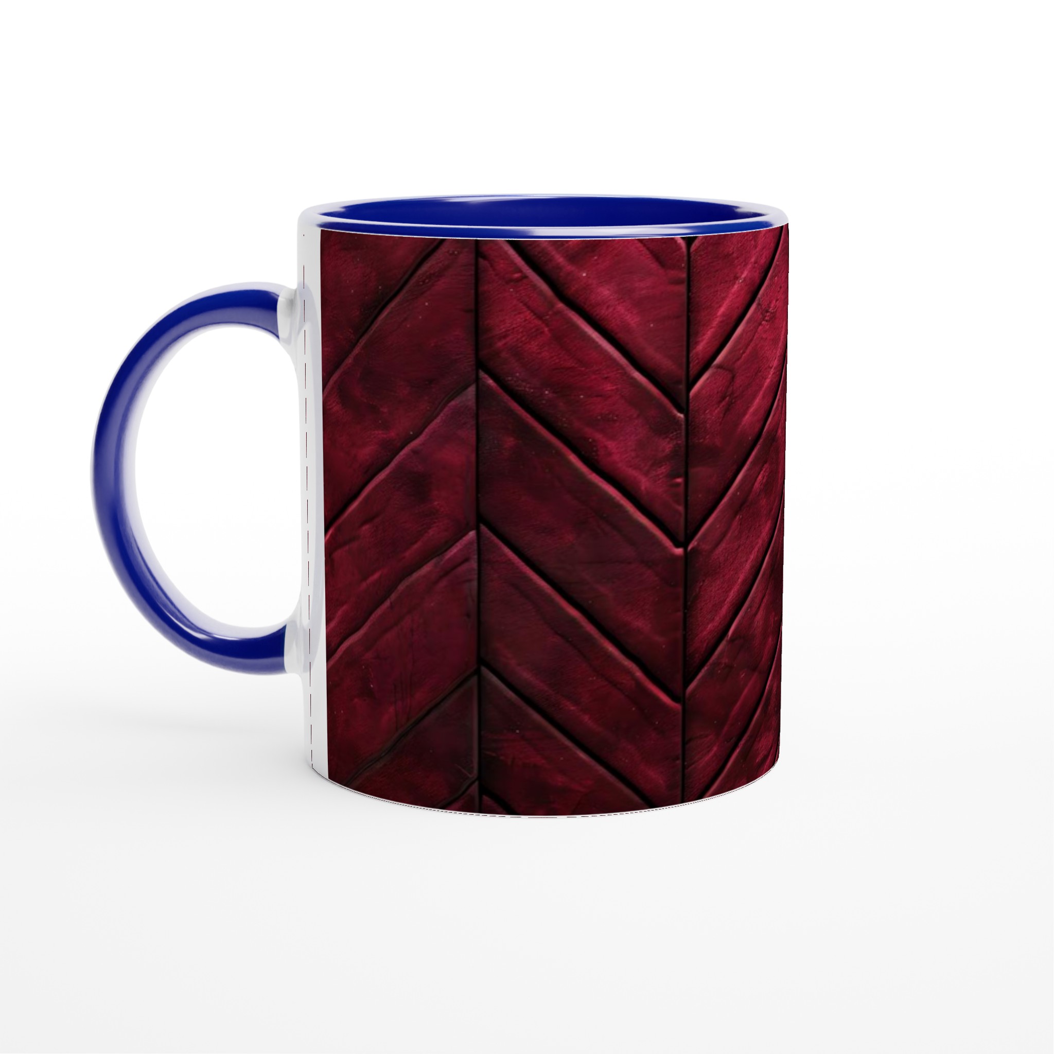 Vit 11oz keramisk mugg med elegant vinröd geometri – välj bland 7 djärva keramikfärger 2 f25fdae0-b30a-4ed6-b857-ab4298164df4