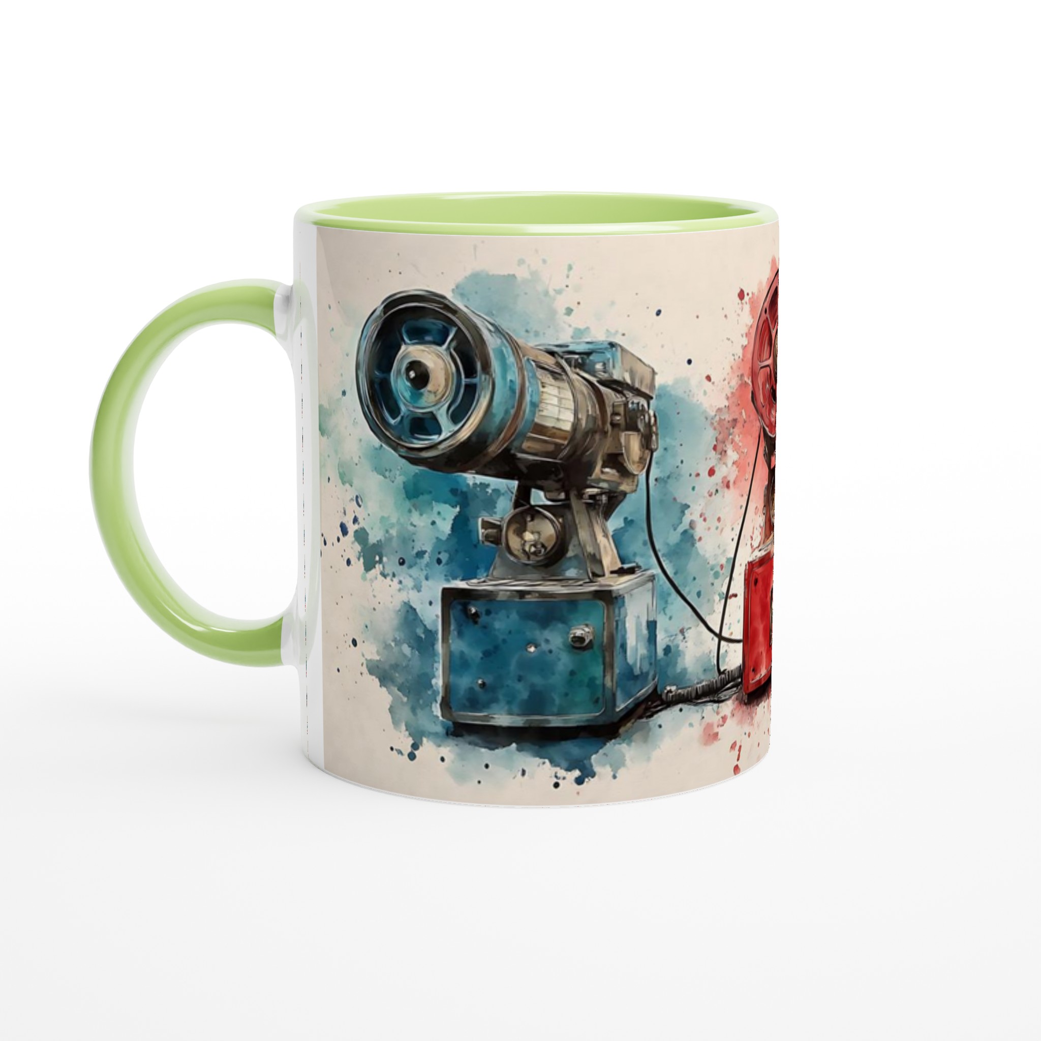 Retro Projektor Art Mugg – Färgstark Vattenfärg Design, Välj Din Favoritfärg 7 f26c5200-baa4-4f6c-9fe7-50f0eeafc040