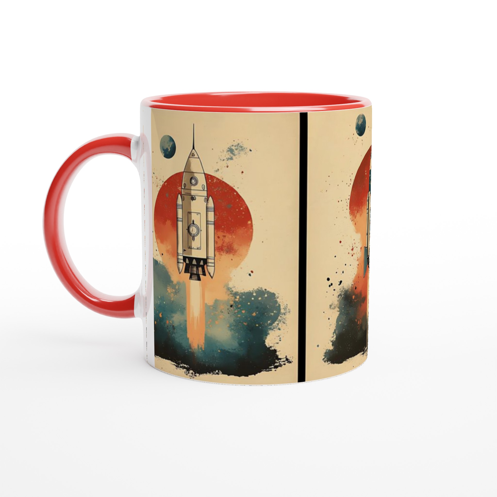 Retro Rymdraket Keramikmugg - 11oz, Välj Din Färg! 5 f2a8a264-19ff-4409-83c3-7d67c118a603