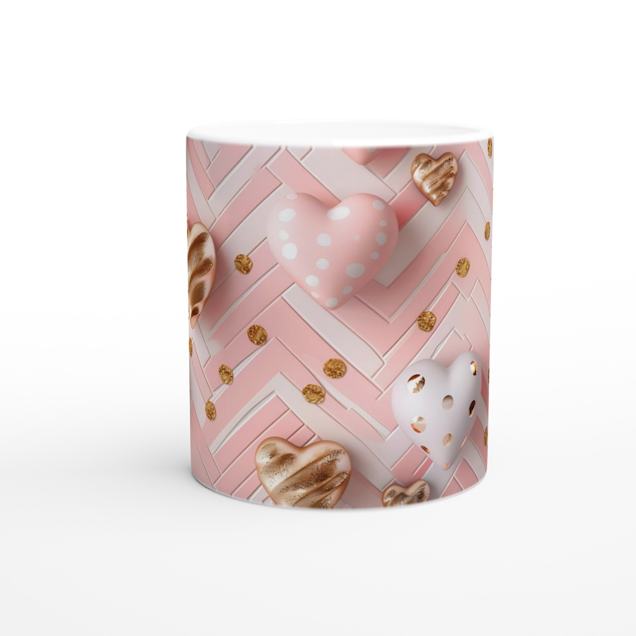 Kärleksfull 11oz Keramikmugg – Rosa & Guldlyx för Din Dryck 8 f2b8c640-5e04-4d10-8e34-5a273a170ff1