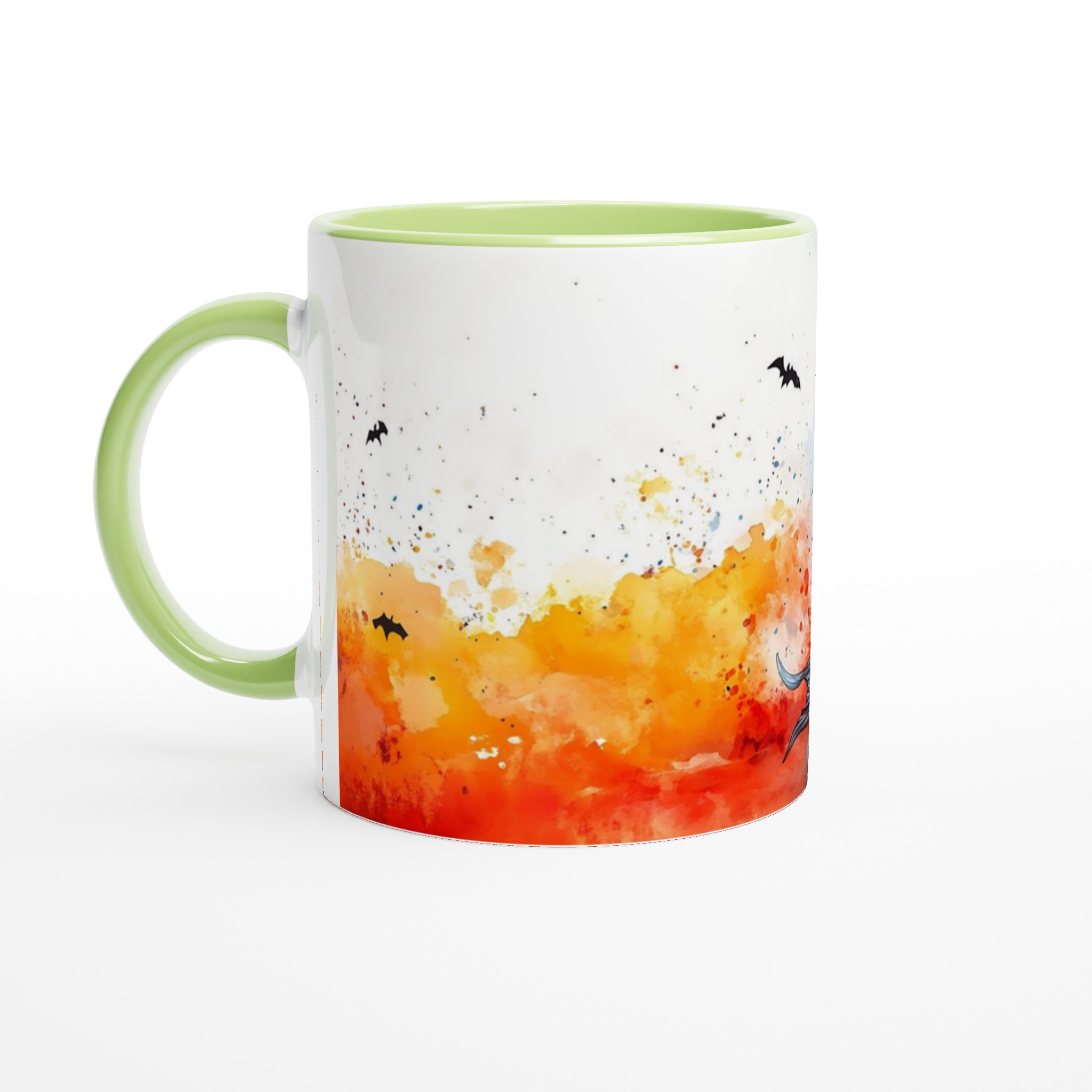 Förtrollande Halloween Själjungfru Mugg – Akvarell Magisk Pumpa & Fladdermöss – 11oz Keramisk Mugg i Valfri Färg 7 f2c97253-b18a-416d-ae73-92e9b6f11940
