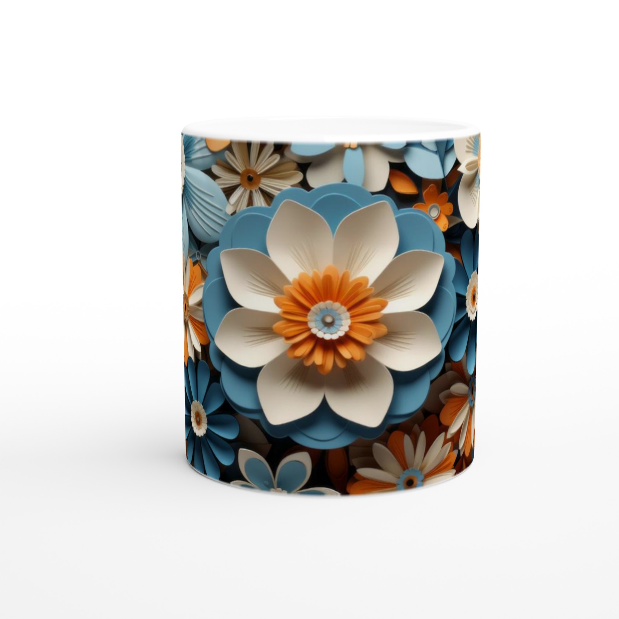Vit 11oz keramisk mugg med levande blommönster – välj din färg och gör varje kaffestund unik 8 f3512cdf-3136-44d5-9f09-142dc0b308d2