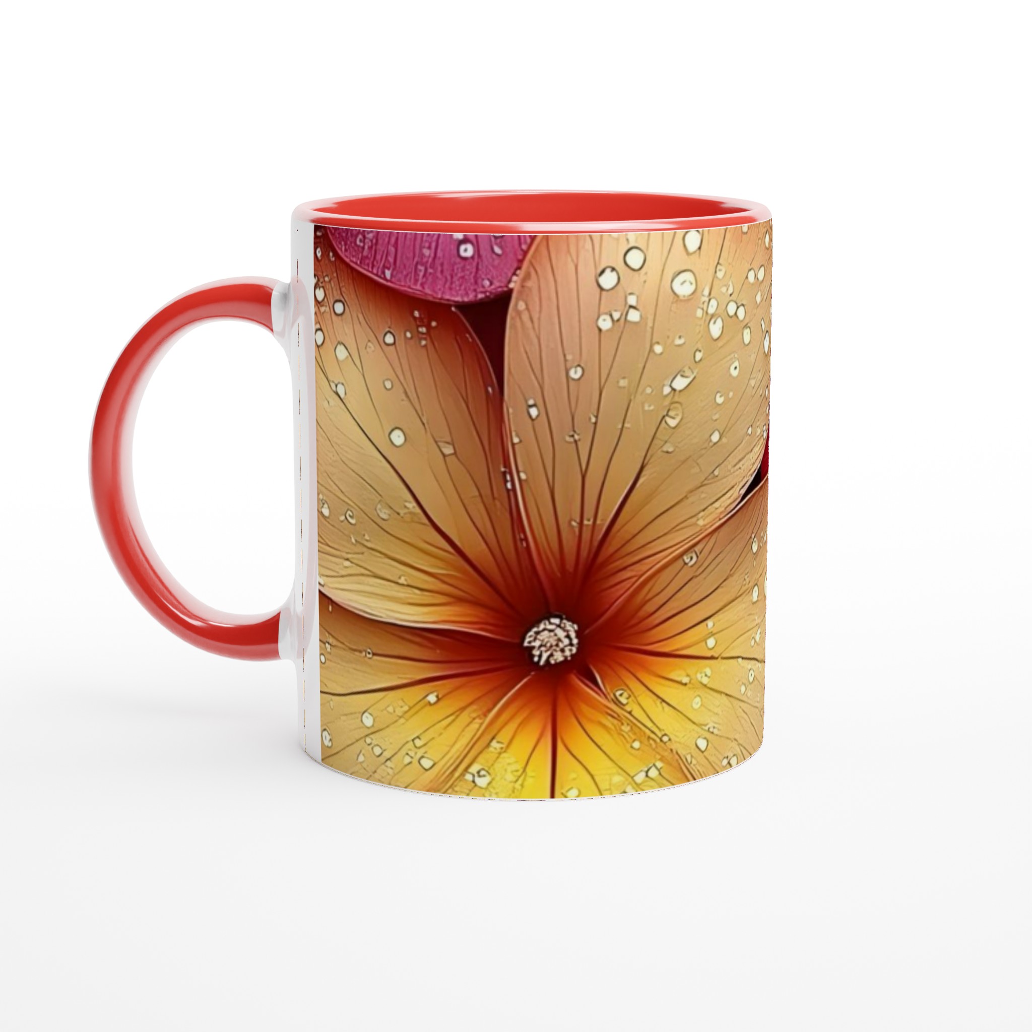 Elegant Floral 11oz Ceramic Mug in Your Choice of Vibrant Colors 5 f35cd085-b649-4dca-a84e-5ea0b1ec881f