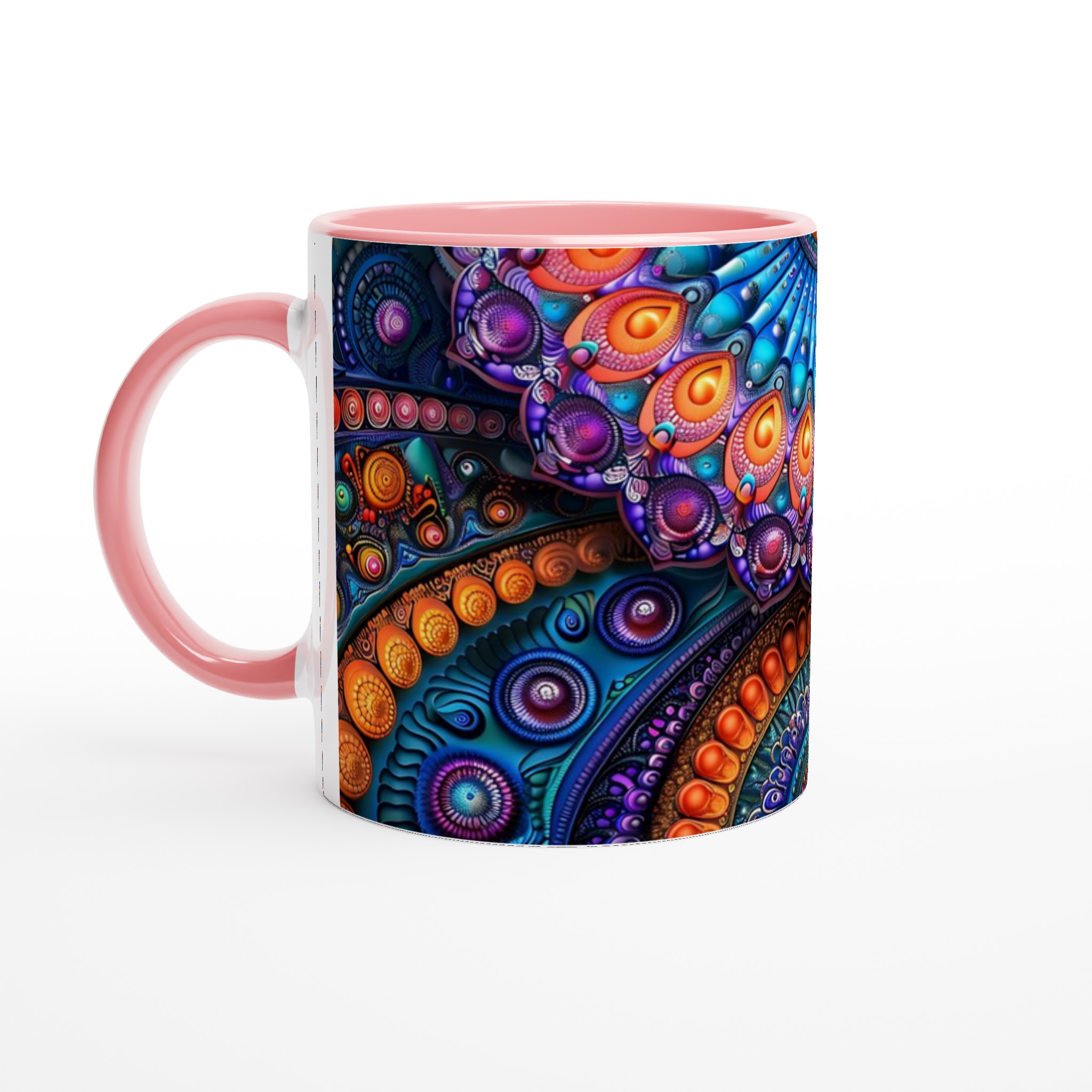 Psykedelisk Mandala Keramikmugg - 11oz Levande Design i Valfri Färg 6 f37ea626-6f16-401f-b7ba-ff8c841a7568