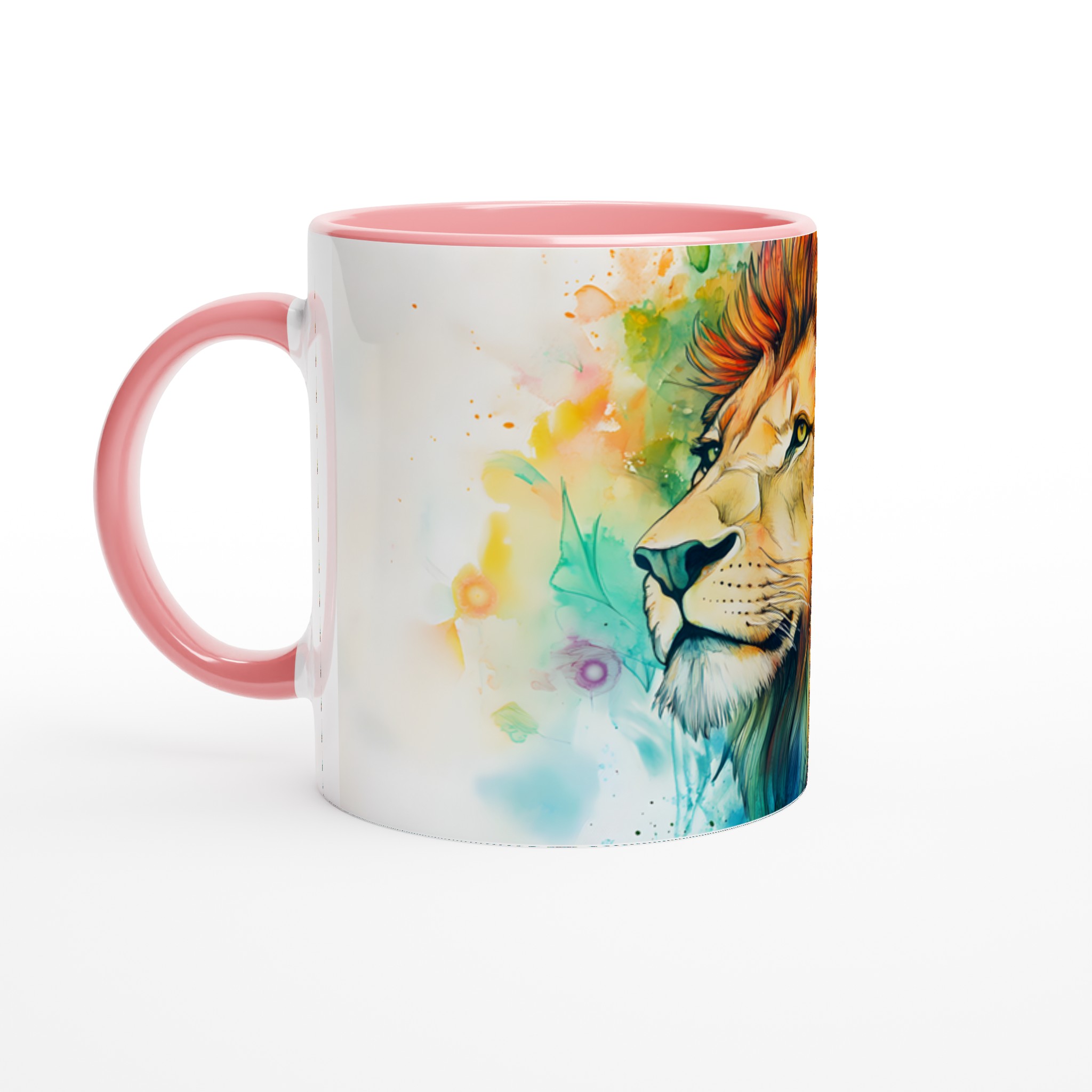 Lejon & Blommor Akvarellmugg – Konstnärlig 11oz Keramikmugg i Valfri Färg 6 f393e4de-ebc6-4c60-8def-7a397a51932f