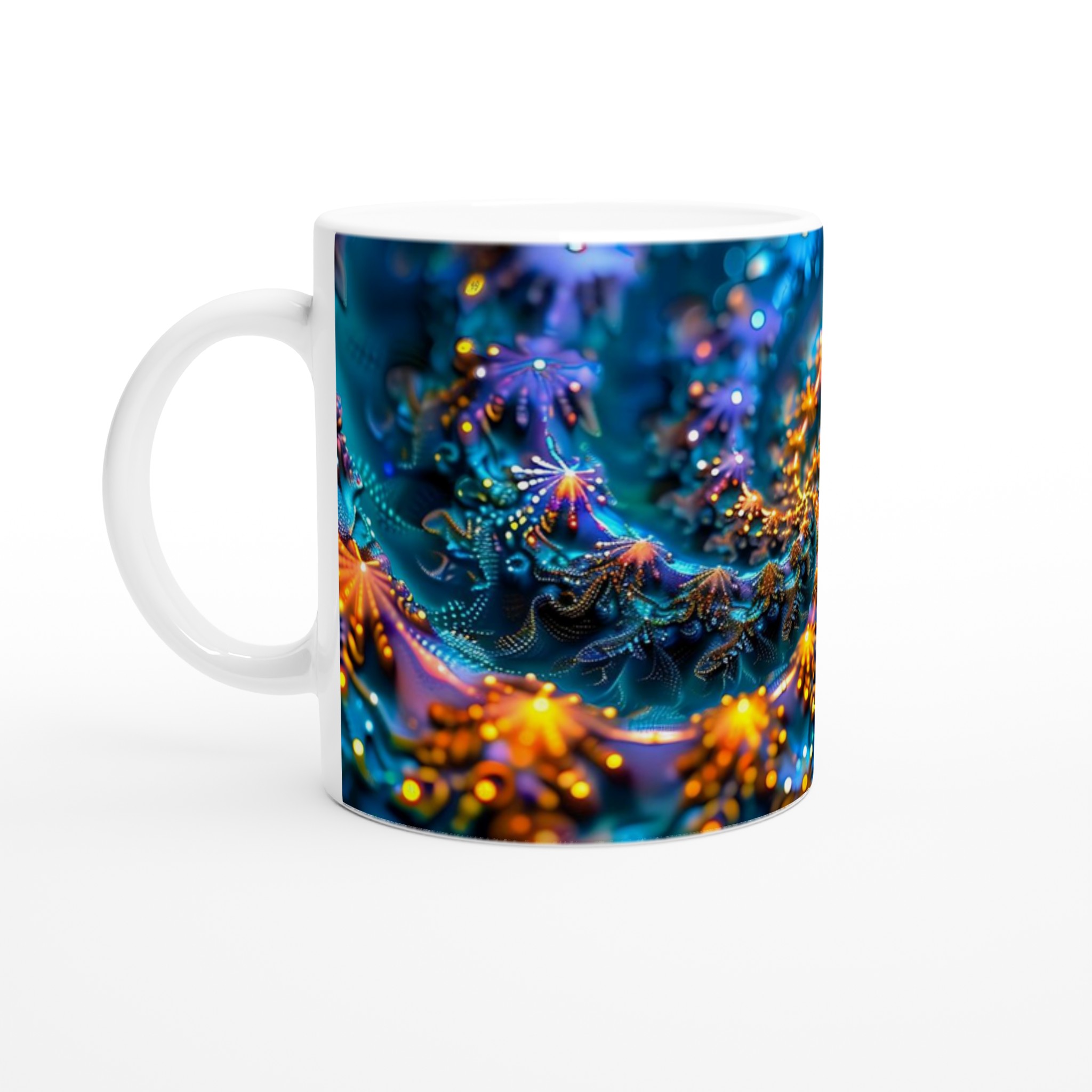 Kosmisk Dans 11oz Keramikmugg – Strålande Fraktal Konst i Din Hand 1 f3be7073-8d2c-46a5-9d51-a18372d3d5c6