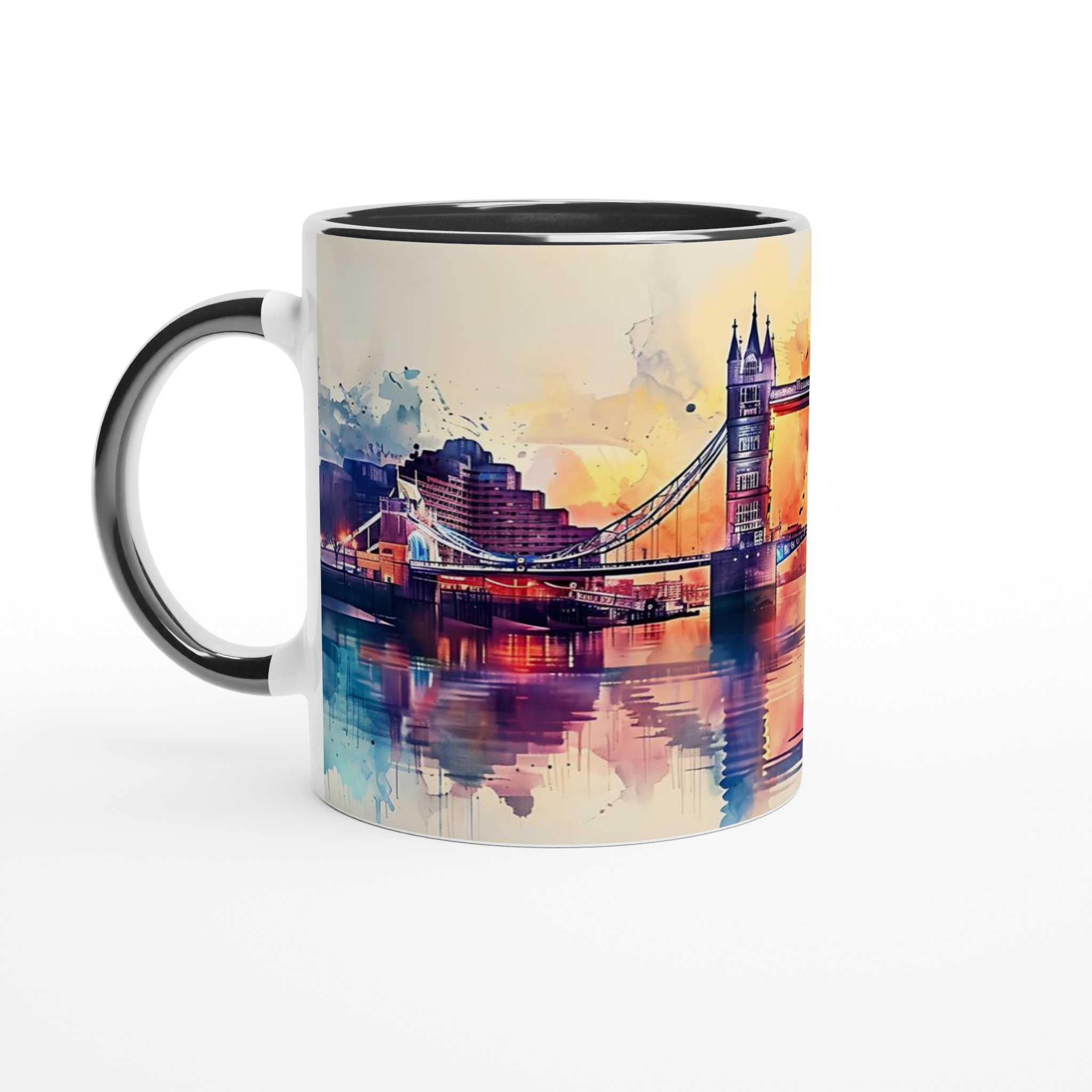 London Bridge Akvarellmugg – Konstnärligt Stadsscapes, 11oz Keramikmugg i ditt val av sju livliga färger 4 f3dc72a7-acae-4418-8301-89b68715bdef
