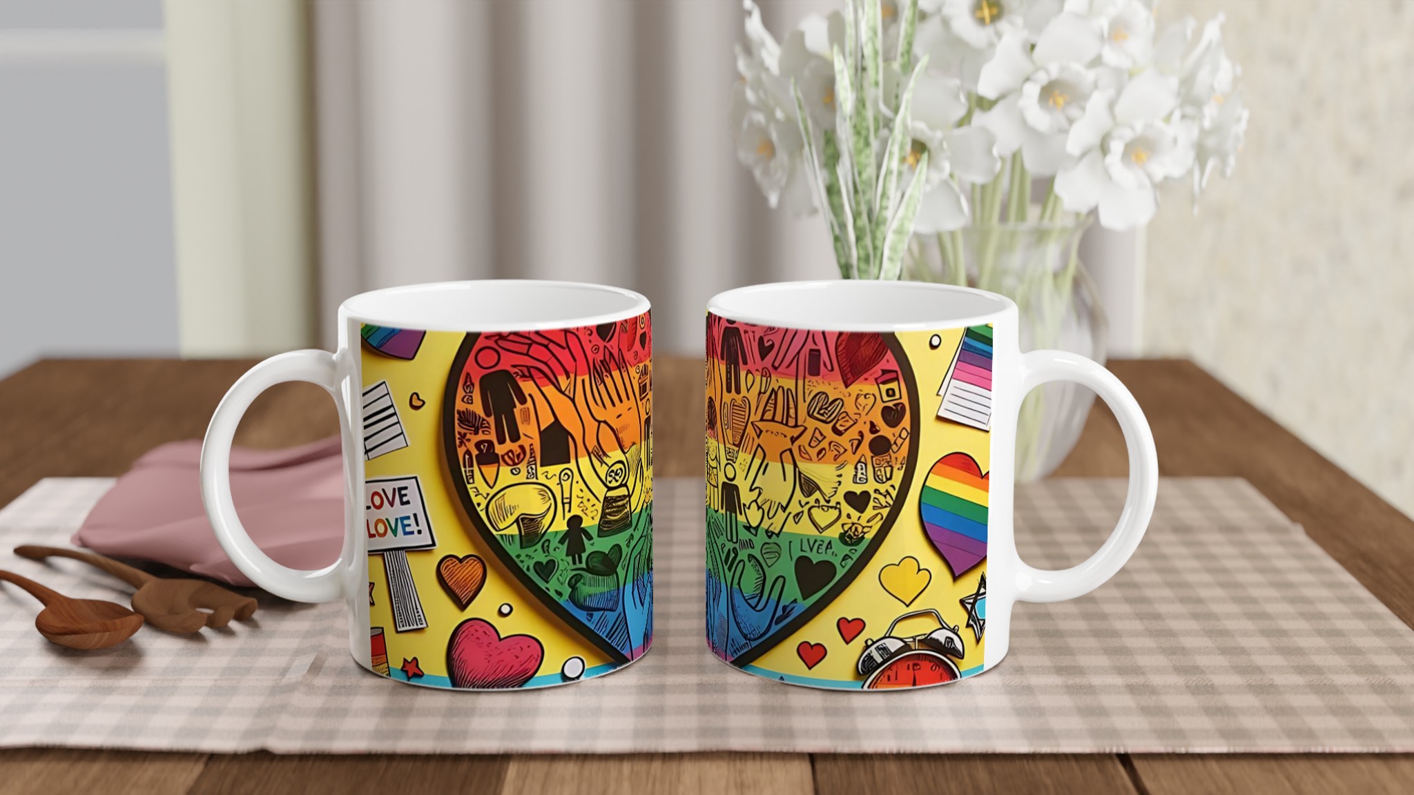 Färgstark 11oz keramisk mugg med regnbågshjärta – välj din favoritfärg för kissar som älskar kärlek 10 f3e8a93c-7dc5-45ab-8f51-9ad43ebdf25f