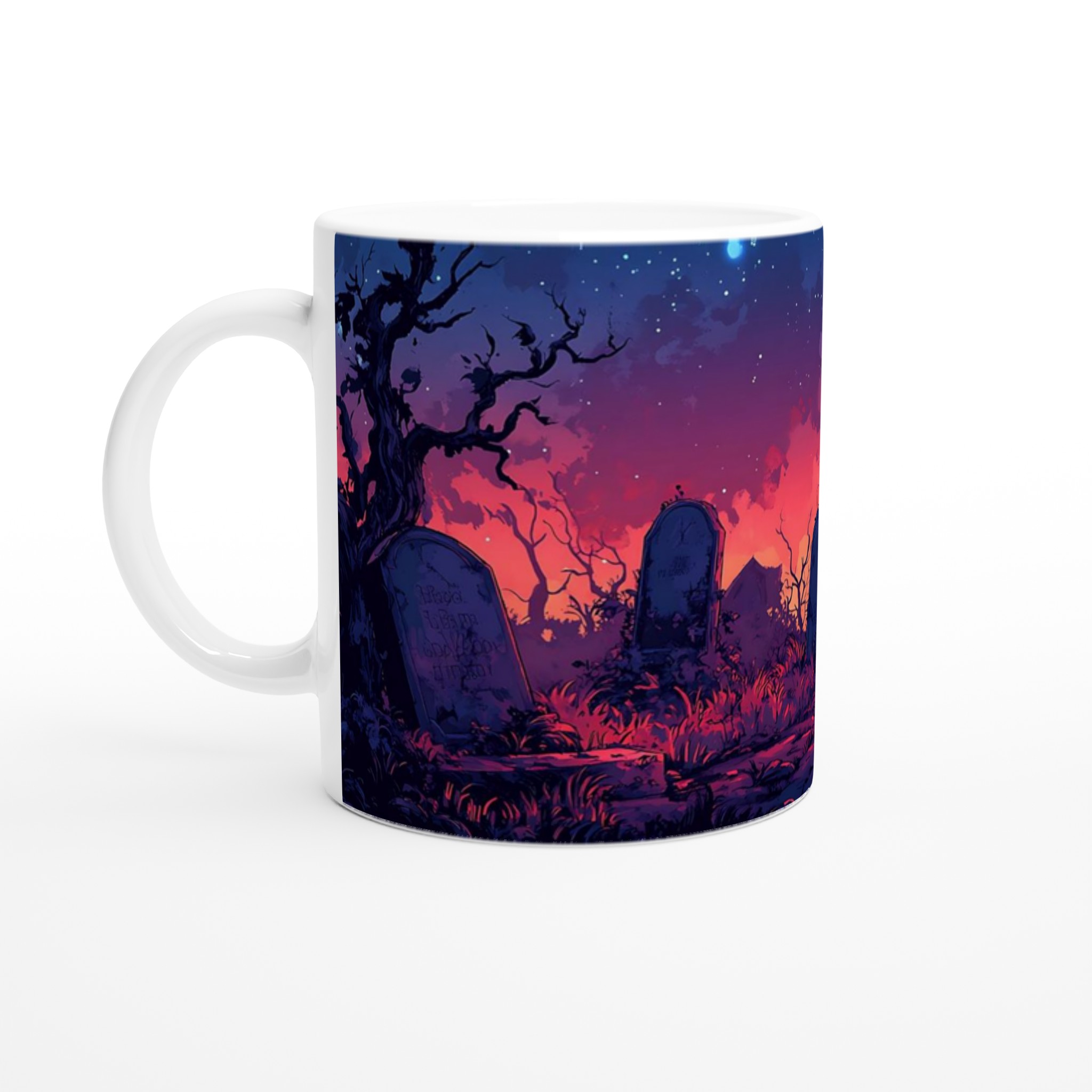 Spöklik Kyrkogård vid Skymningen 11oz Keramisk Mugg – Drömsk Gotisk Design i Ditt Val av Färger 1 f3ecabc1-8d1f-47a7-bcae-722d229f329d