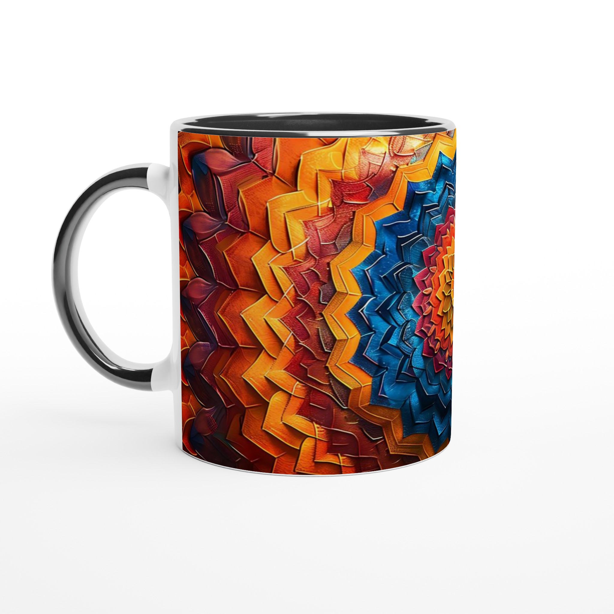 Abstrakt Mandala Keramikmugg - Livfull Design i Blått & Orange, Välj Din Färg! 4 f3f159e3-7265-48e7-86f8-612a9f5b8fcd