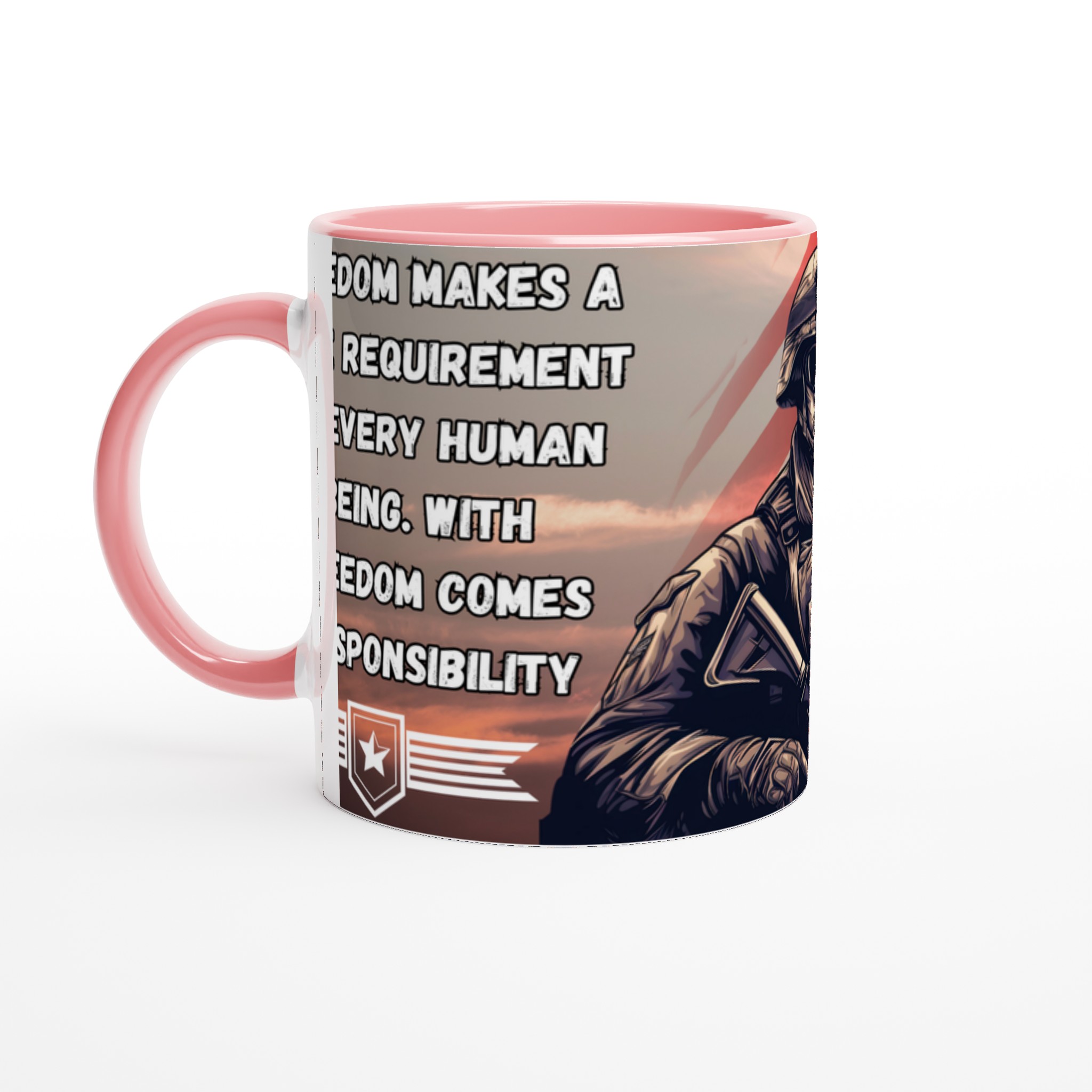 Vit 11oz keramisk mugg med patriotiskt soldatmotiv – välj bland 7 livfulla keramiska färger 6 f41dcbd1-495f-4f24-8a63-0e1f624bf2a1