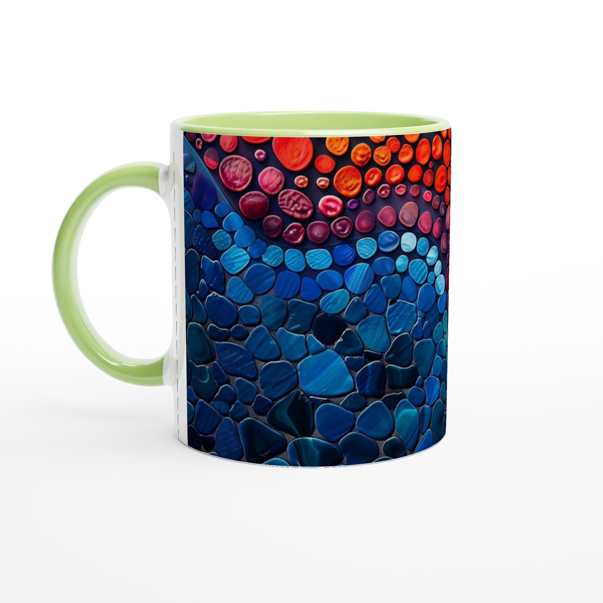 Abstrakt Färgglad Stenkust Mugg - Keramisk 11oz Kaffemugg i ditt val av 7 Livfulla Färger 7 f4212948-da7f-4171-9066-3b626bf7b07f
