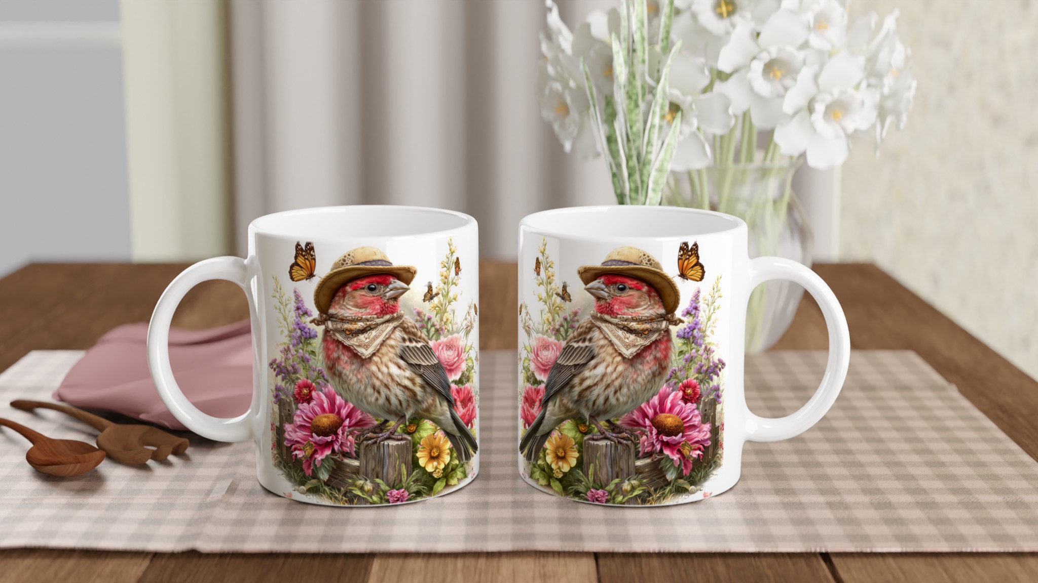 Charmig 11oz keramisk mugg med fågel i hatt – välj din favoritfärg! 10 f4441aec-9b1e-4476-a201-d73f17260c71