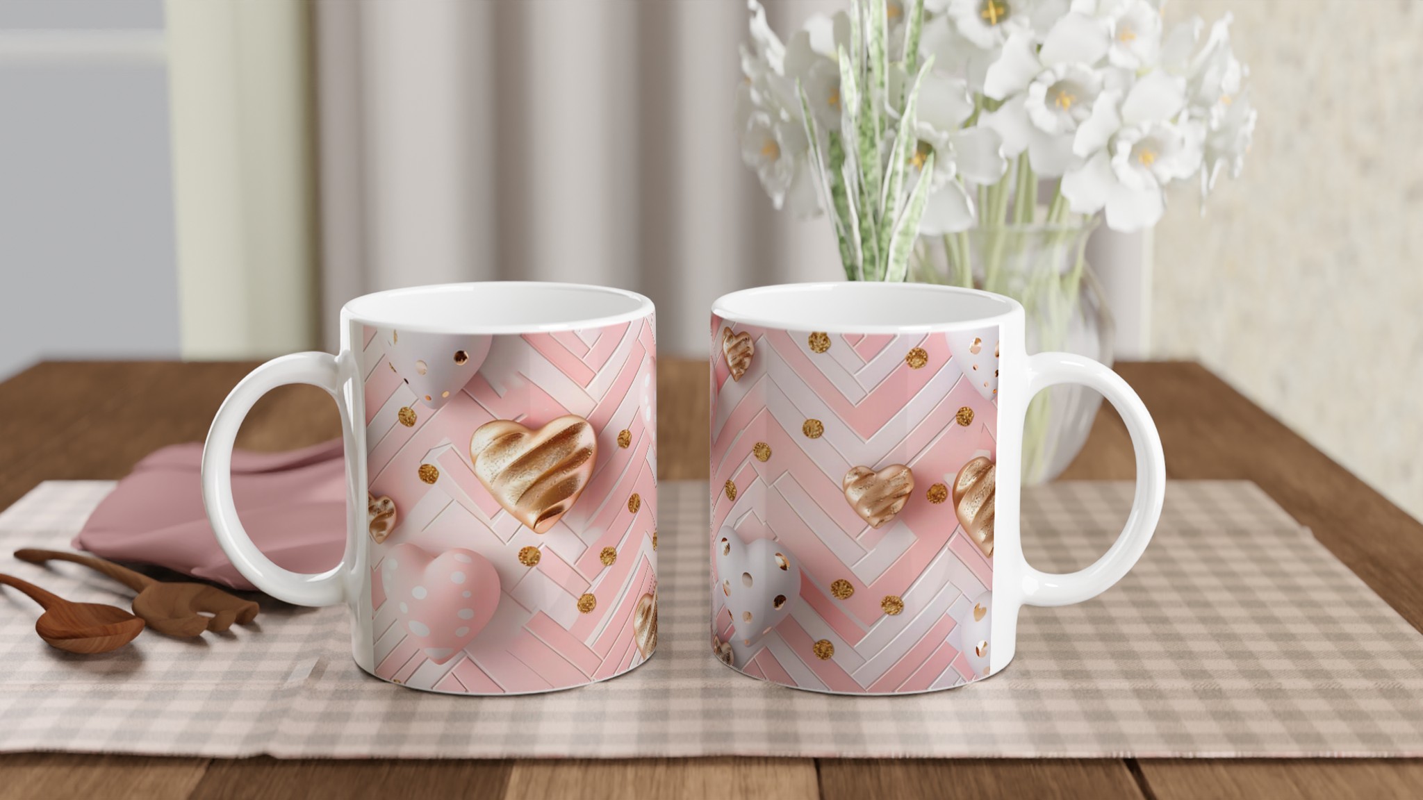 Kärleksfull 11oz Keramikmugg – Rosa & Guldlyx för Din Dryck 10 f4b2f0f6-f7b7-492c-9b66-b5af98e83575