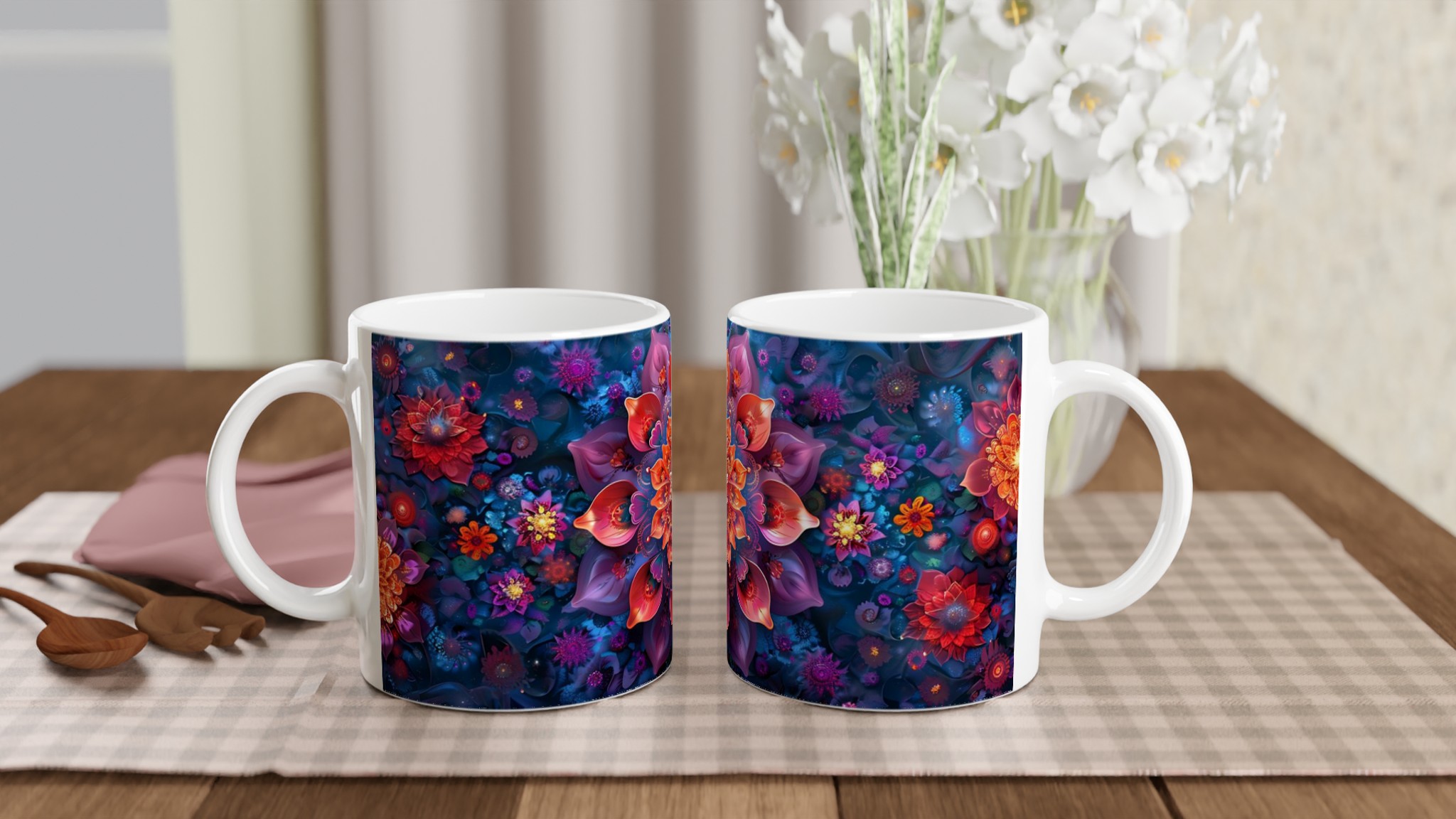 Mystisk Blomsterprakt Keramikmugg – 11 oz i Valfri Färg 10 f4b474ed-ca9a-4388-9969-c688de0bf5b6