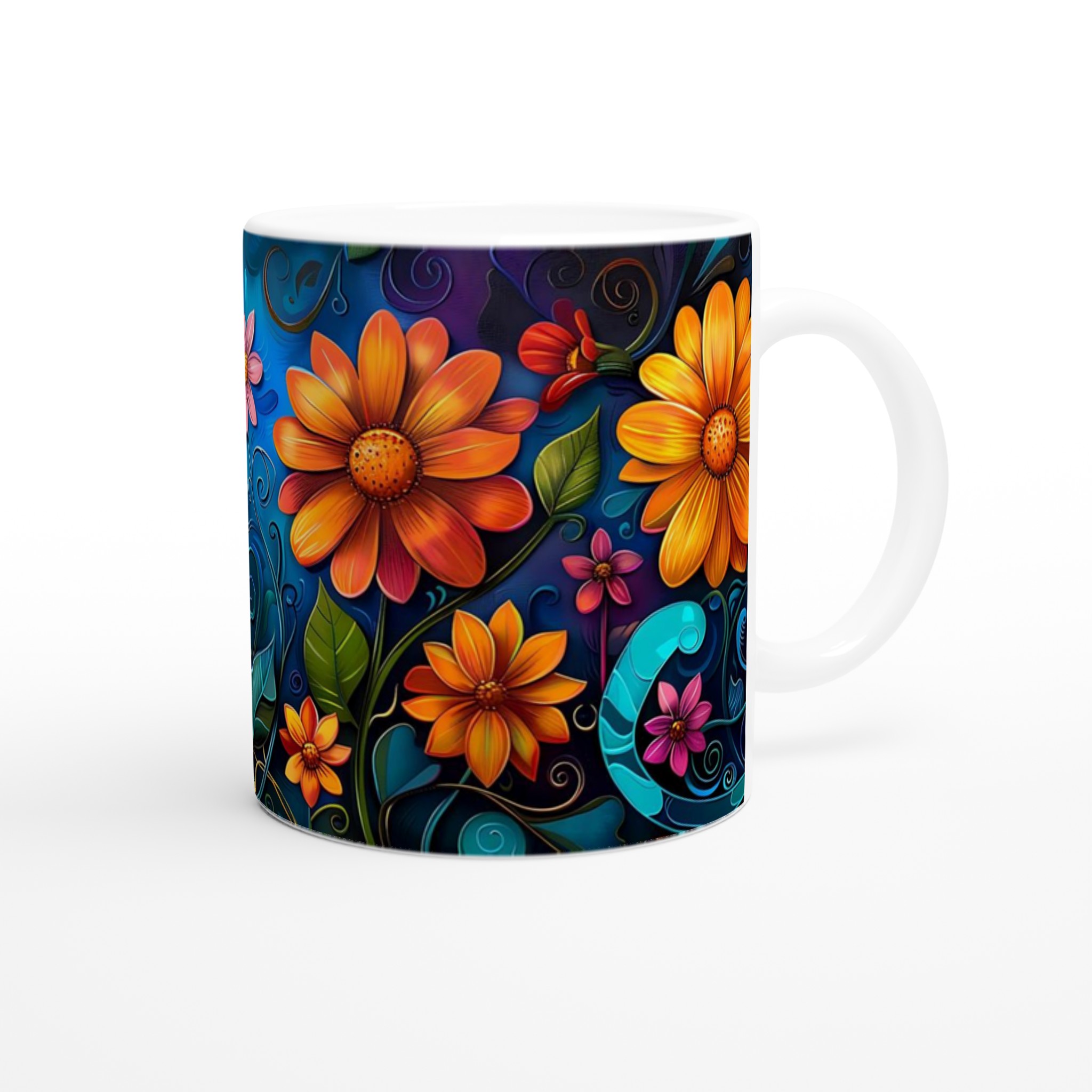 Blomstrande Keramikmugg: Konstfull Design i Levande Färger – Välj din Favorit bland Sju Nyanser! 9 f4c97ae1-3899-48ee-b6df-143d2760324d