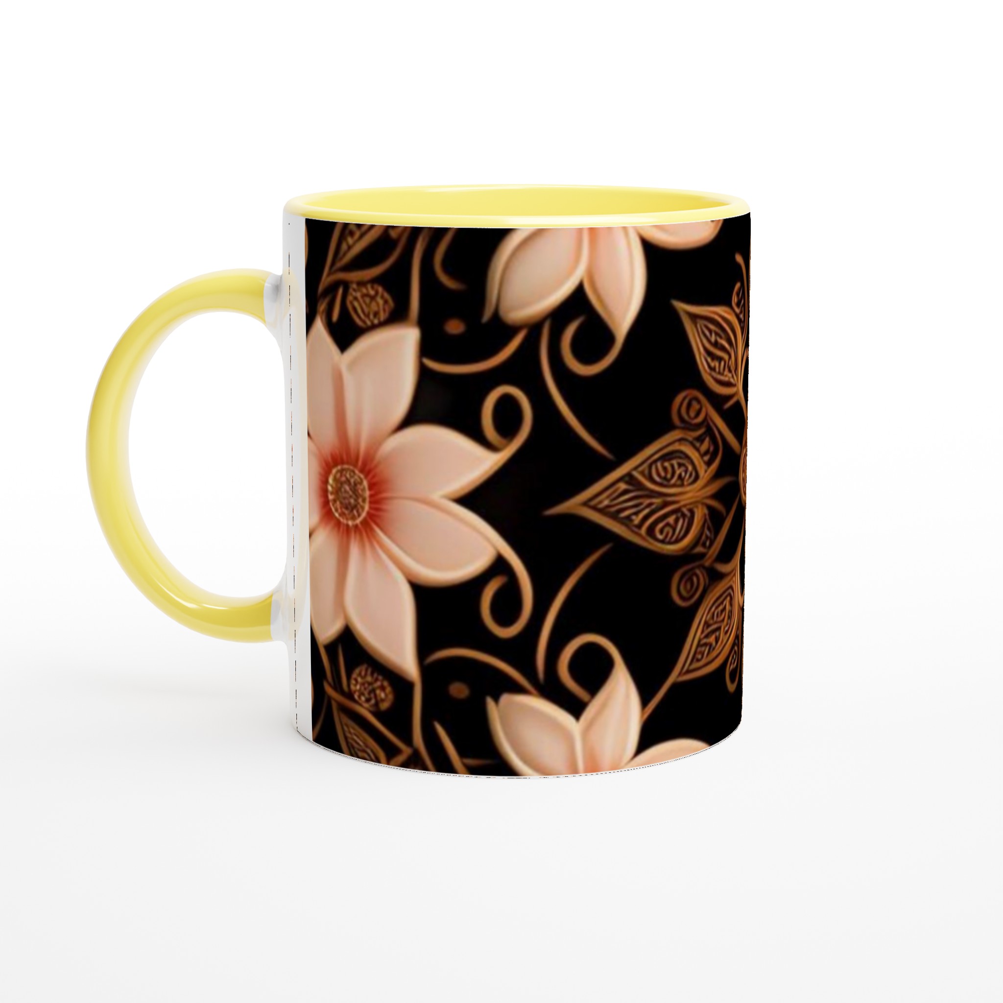 Elegant Floral Mandala 11oz Ceramic Mug – Choose Your Perfect Hue 3 f501777a-ce21-4153-8fb2-0ccf69301f2c