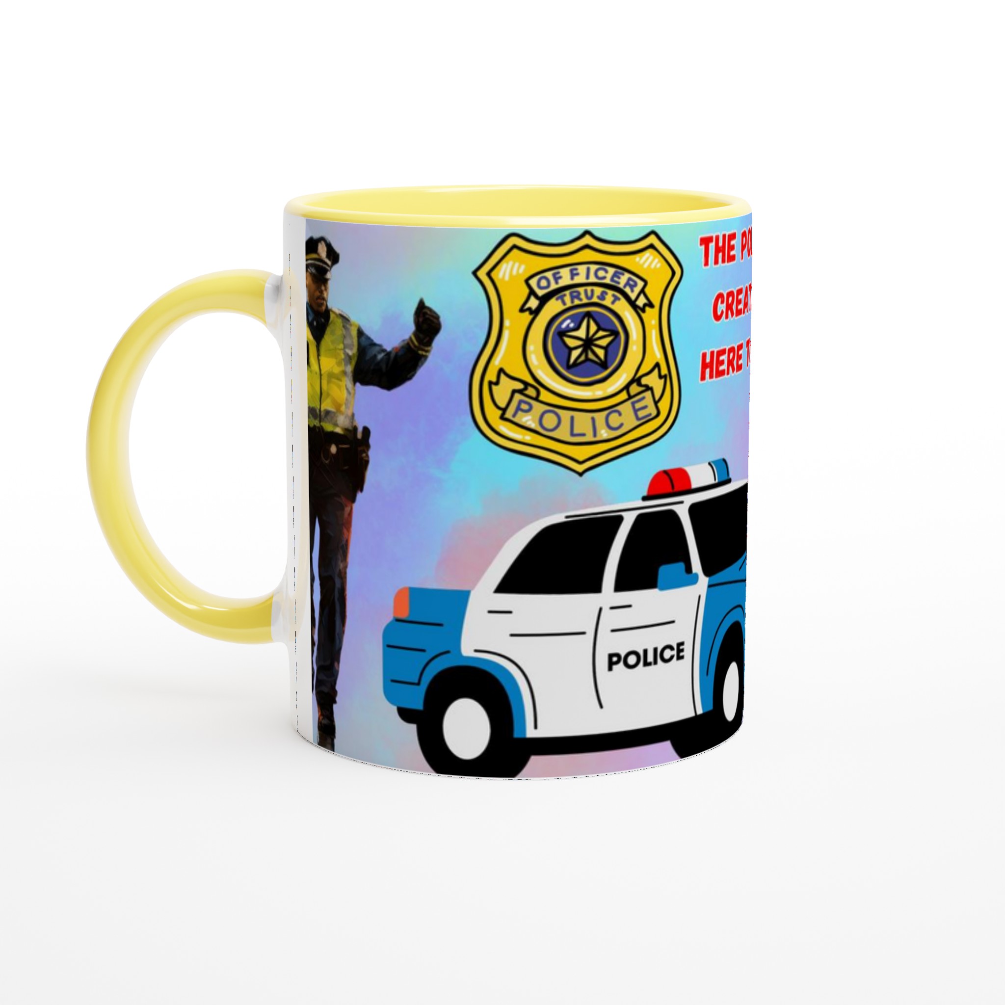 Vit 11oz Keramisk Mugg med Polisdesign – Välj bland Sju Färgstarka Keramikhäften 3 f53af69f-f896-431c-b40e-d4fbaced66a6