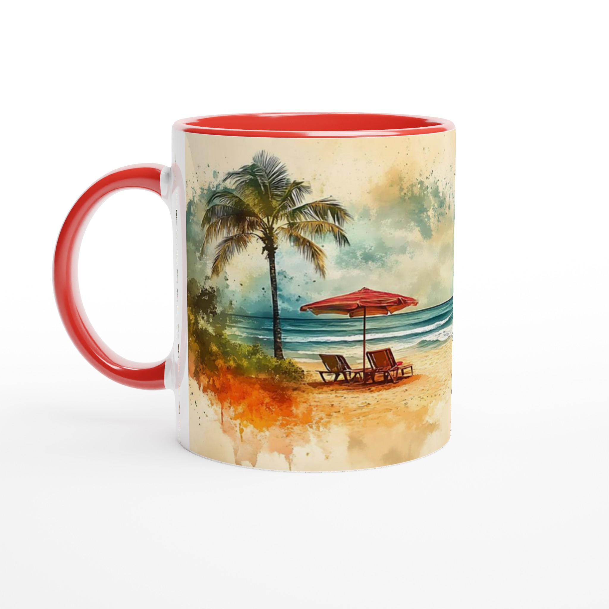 Summer Dreams Keramikmugg - Akvarell Beach & Surfmotiv i Väljbar Färg 5 f569c508-9930-4072-b419-a4b941ef5353