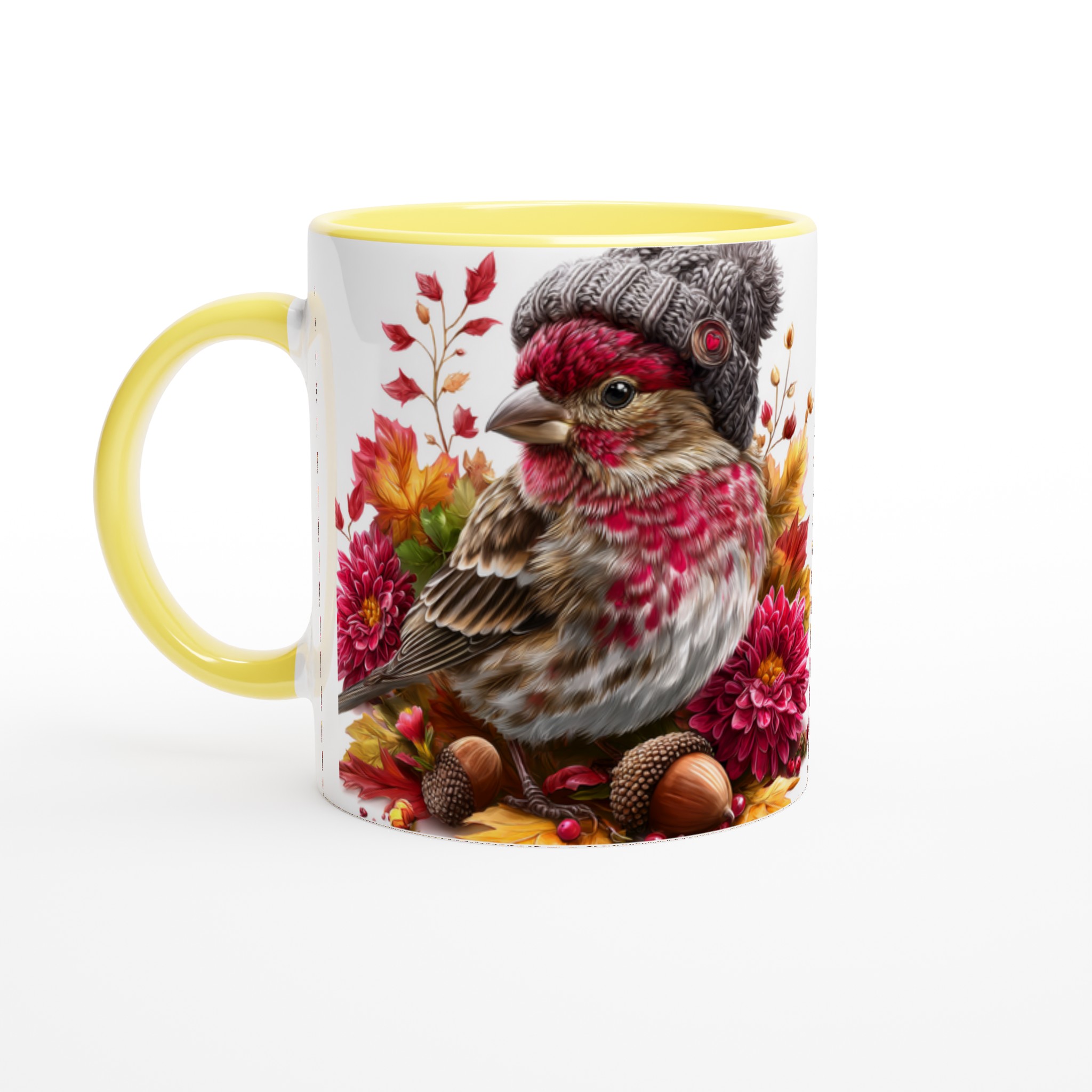 Vit 11oz keramisk mugg med höstfågelmotiv – välj din favoritfärg för vardagsmys 3 f57fe0b7-956a-41bf-8f66-20838616a457