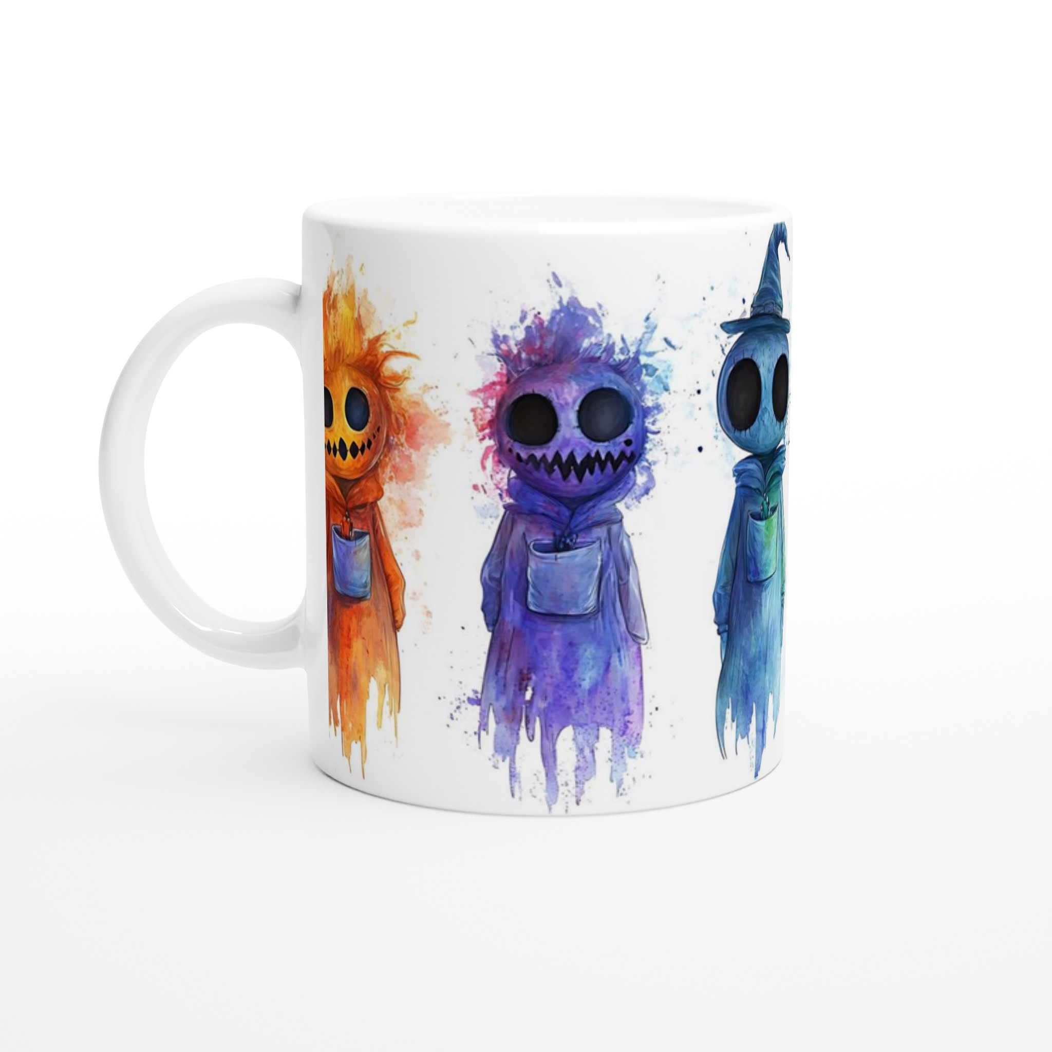 Färgglada Halloween-vänner: Unik 11 oz Keramisk Mugg för Skrämmande Kul i Alla Regnbågens Färger 1 f5897662-d98c-46c3-8123-cc8dd604606c