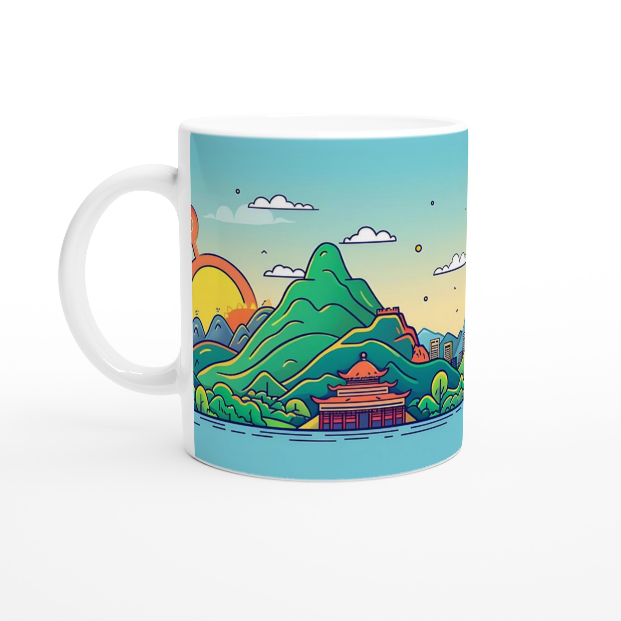 Taiwanesisk Stadsbild Keramikmugg – Livlig Tecknad Design, Perfekt för Kaffeälskare i Valfri Färg! 1 f5898ddb-5bee-416d-87c2-10385b3811e5