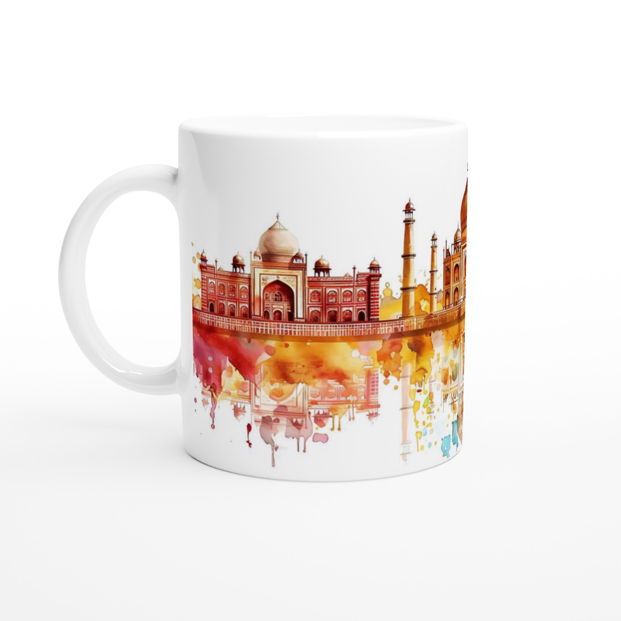 Vattenfärg Taj Mahal Mugg – Indiska Monument i Livliga Nyanser – Välj Din Färg! 1 f58d5992-7873-4b1b-a274-3f2b49bebba3