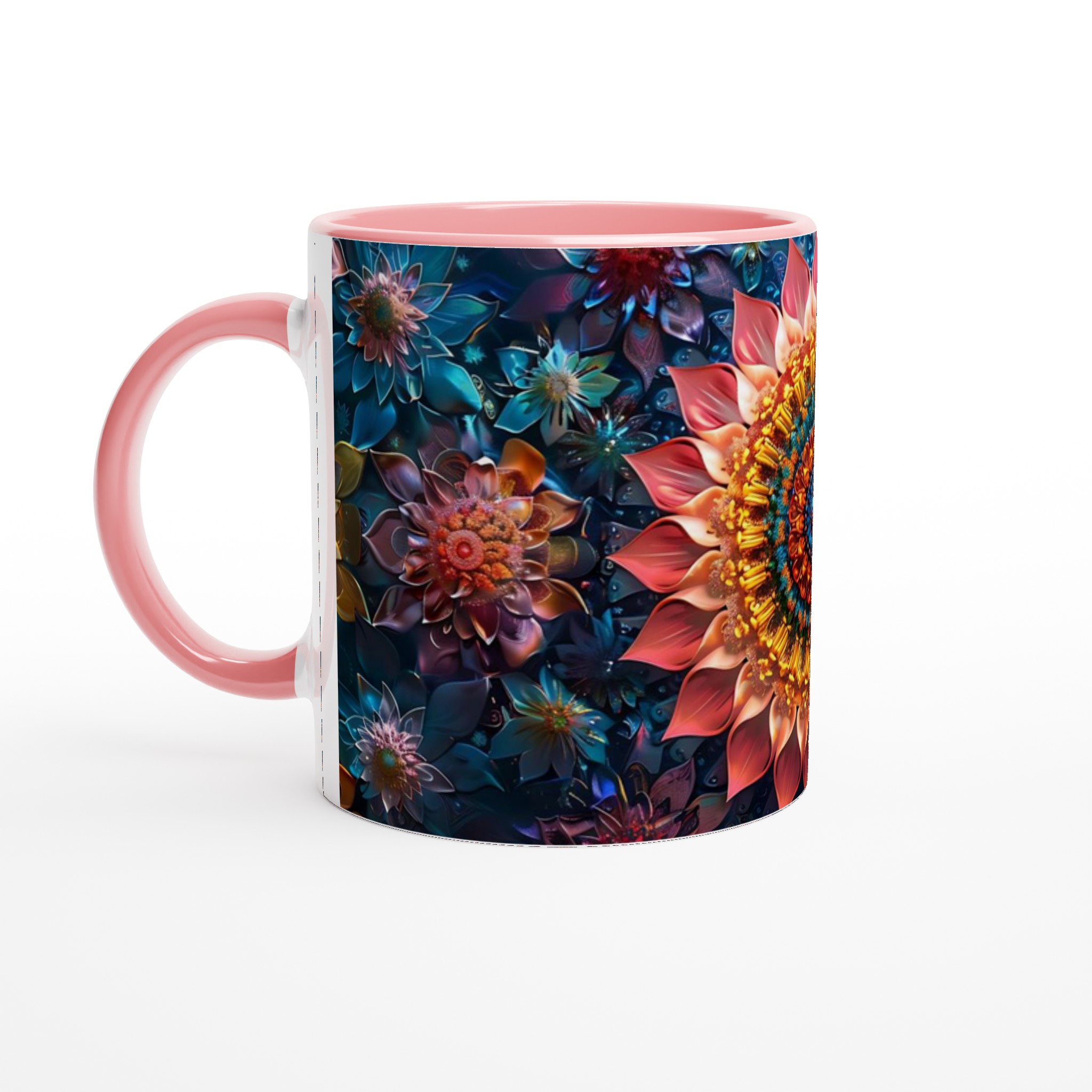 Kosmisk Blomsterglädje Keramikmugg - 11oz Mandala-Inspirerad Kaffekopp i Valfri Färg 6 f5a026a4-a5f4-4a72-baa5-718cf16a22ba