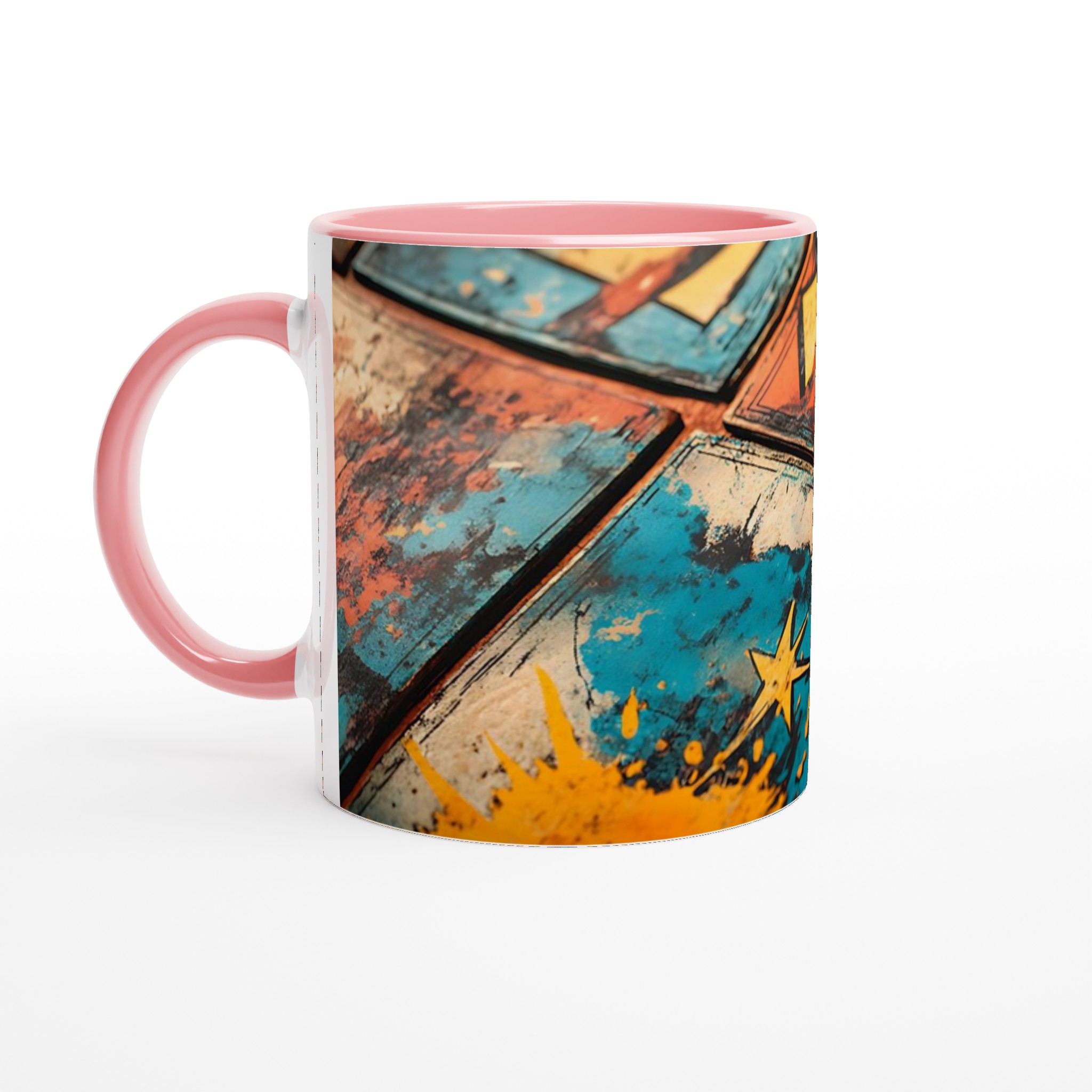 Abstrakt Pop Art Keramisk Mugg - Din Favoritdryck i Livfull Grunge-Stil, 11oz 6 f5a813a3-70ff-4f6a-b1e1-2f557dabcf7d