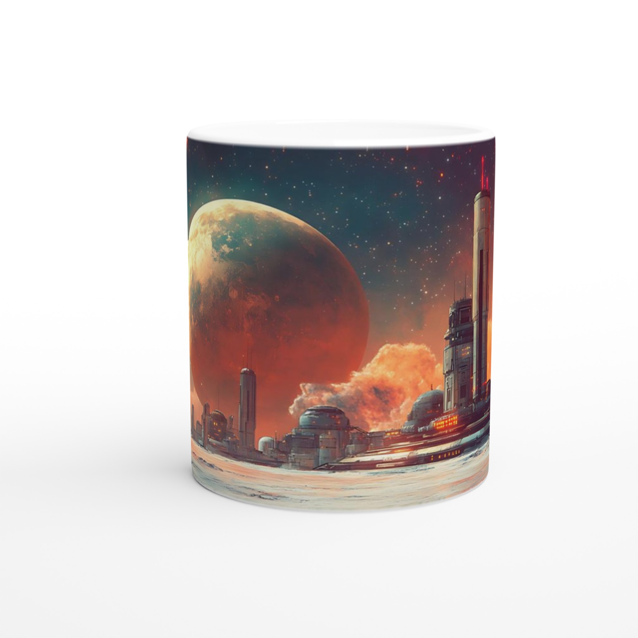 Kosmisk Stad Keramikmugg - 11oz, Sci-Fi Design, Hållbar och Diskmaskinssäker – Välj bland 7 Färgstarka Nyanser 8 f5cd1675-243f-42f0-9c51-92b256263555