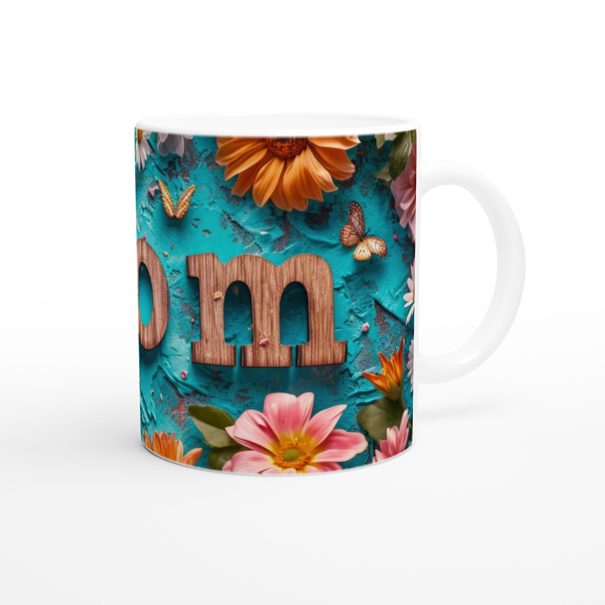 Vit 11oz keramisk mugg – Fira mamma med blomstrande elegans i flera färger 9 f5d5a118-6f7a-4c27-ad37-7ca9519df617