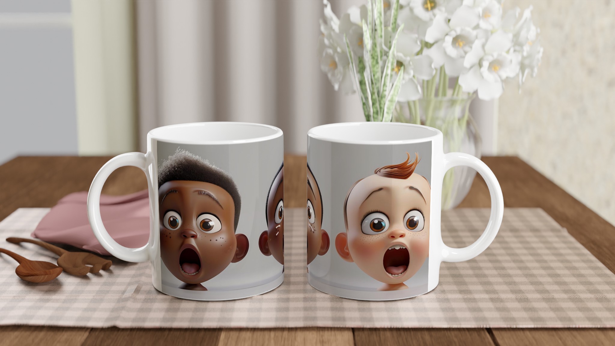 Förvånade Ansikten – Keramisk Mugg 11oz: Uttrycksfull Design för Kaffeälskare i Valfri Färg! 10 f5de5311-ff74-4797-96ad-81d707485ac3