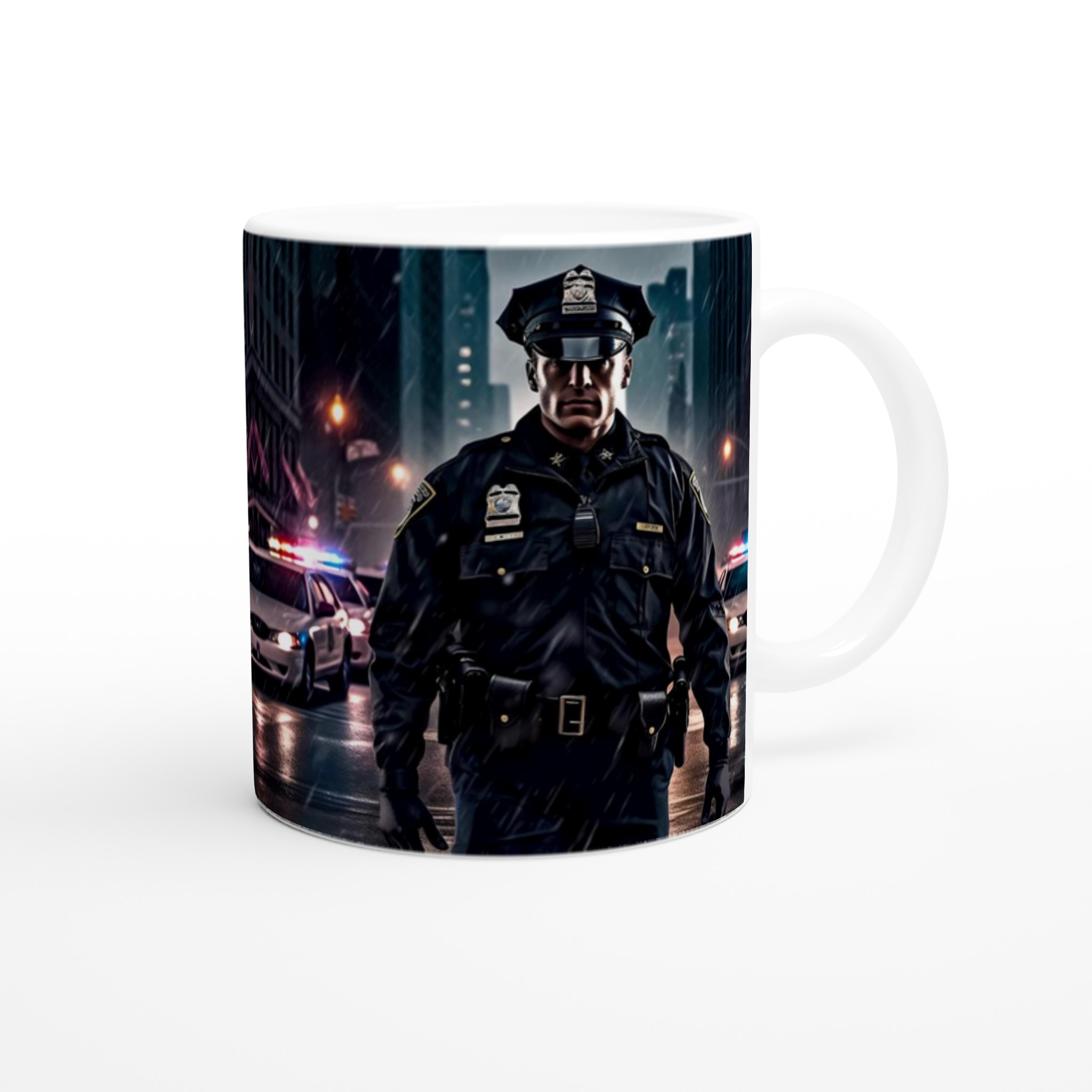 Stark och dramatisk Vit 11oz keramisk mugg med polisståndsmotiv – välj din färgstil 9 f5df95a2-5b1e-4b8f-a733-1cad60bab383