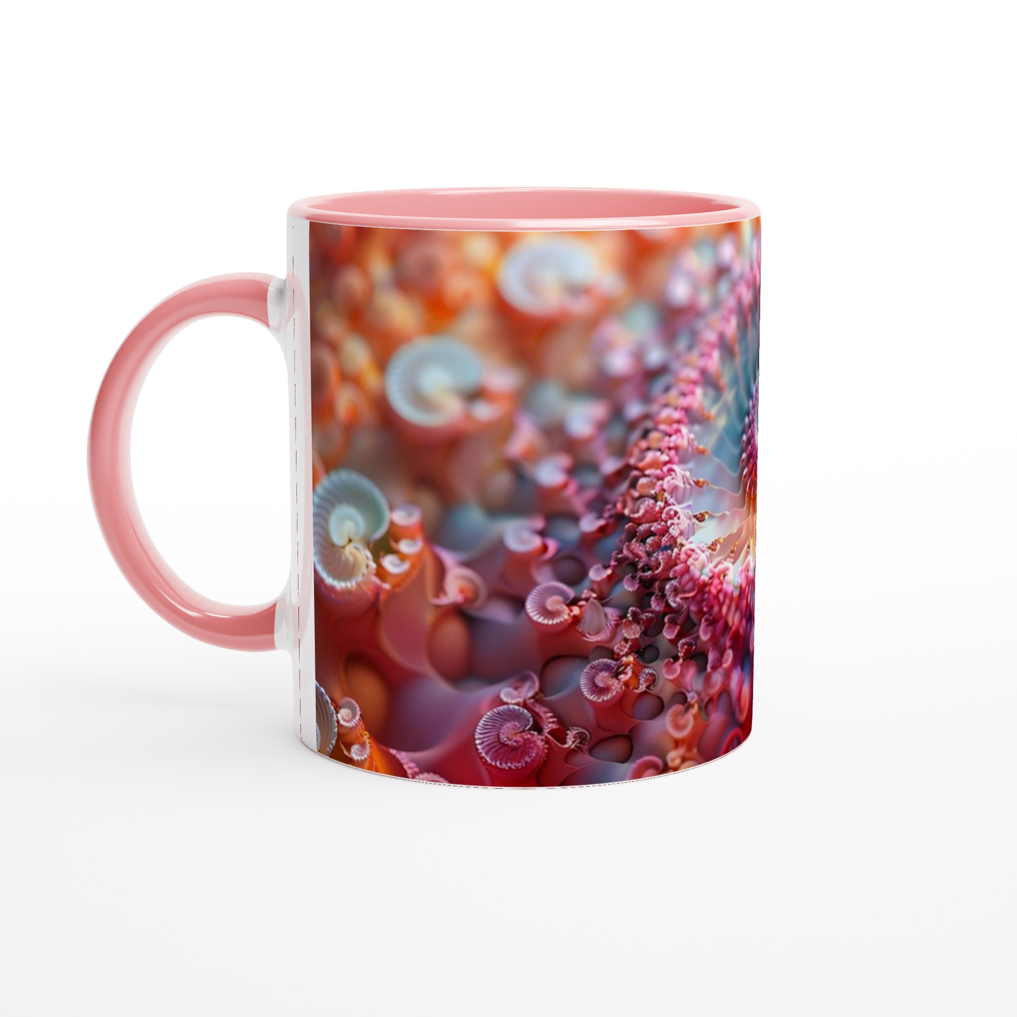 Abstrakt Spiral Keramikmugg - Livfull Rosa och Orange Konstnärlig Design, 11oz 6 f60c1040-8487-4c4b-a0e5-71c59a4084a2