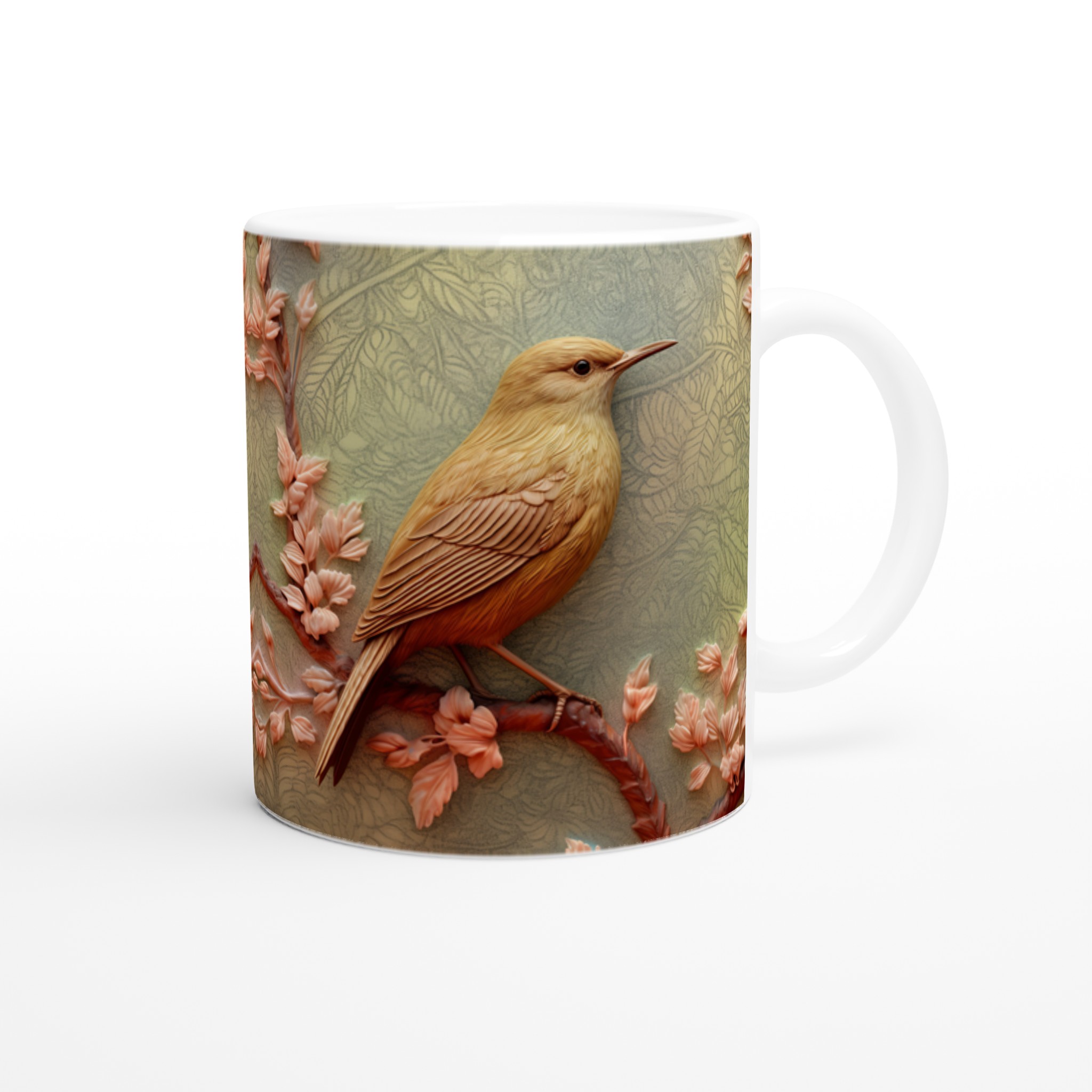 Elegant Vit 11oz Keramisk Mugg med Fjäderlätt Fågelmotiv – Välj Din Perfekta Färg 9 f6335850-d155-4dad-8aea-c5ad8180f868