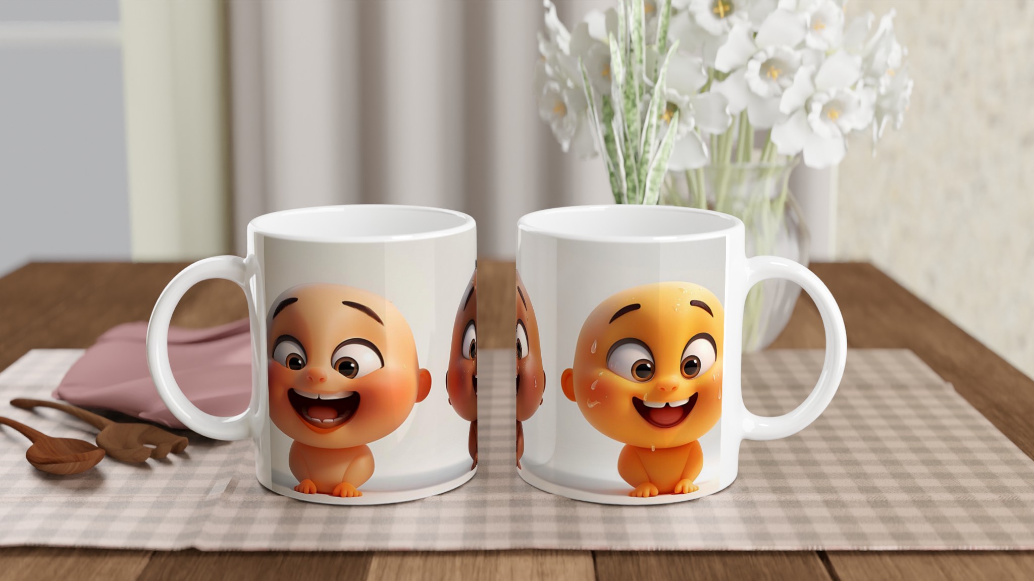 Glad Baby Mugg - Söta & Glada Ansikten på Vår 11oz Keramikmugg 10 f640b82e-c662-42e2-8f61-410ed9d8417d