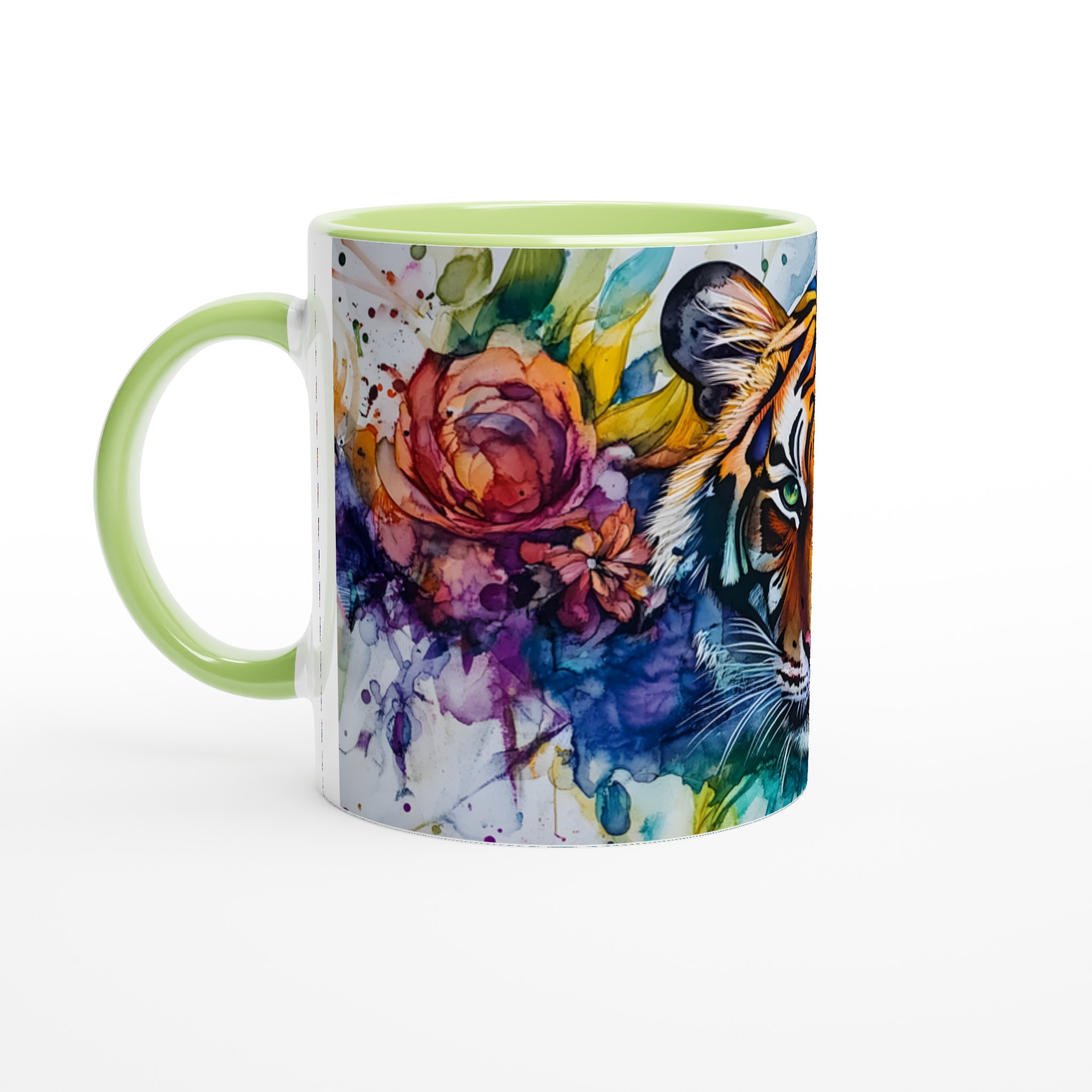 Konstfull Tiger Mugg: Färgstark Akvarell Design, 11oz Keramik – Välj Din Färg! 7 f6751a56-77d3-48dc-a16a-b333f1047e86