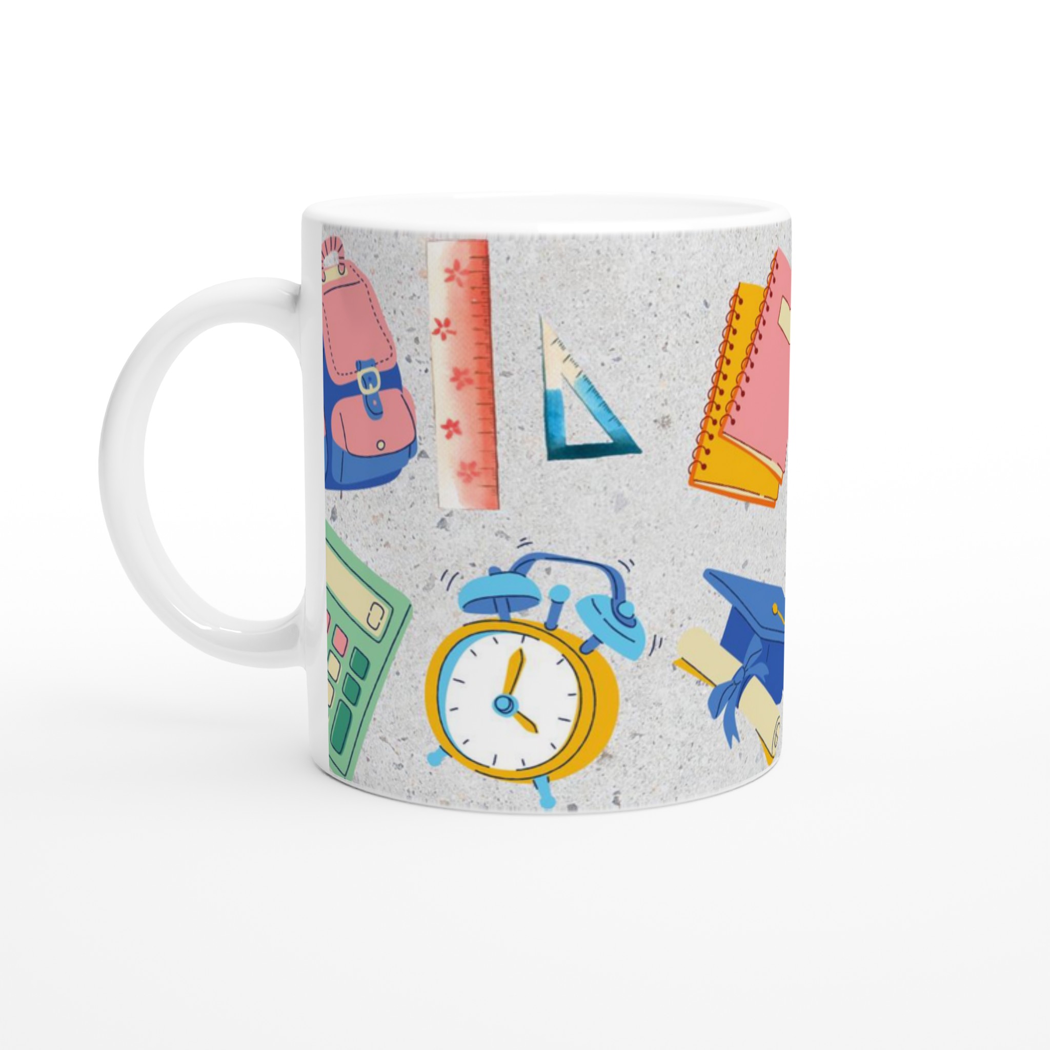 Vit 11oz keramisk mugg med lekfull skolstil – välj bland sju livfulla keramikkulörer 1 f6f51e0f-205d-45ab-a6f8-f6b3ab94c2f5