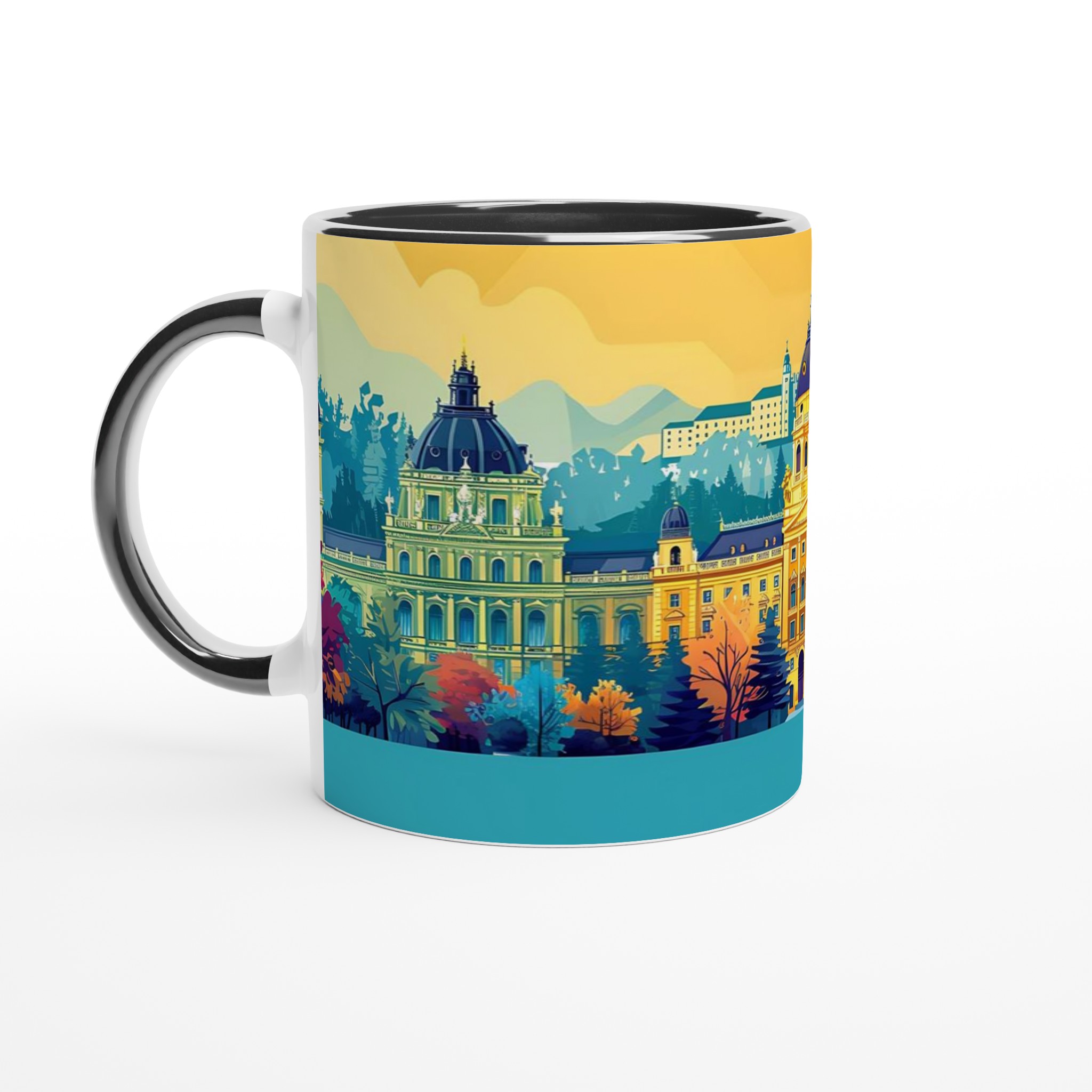 Europeisk Stad Charm Mugg - 11oz Keramikmugg i levande färger 4 f7284d54-99f3-4376-81ab-931815d660bd