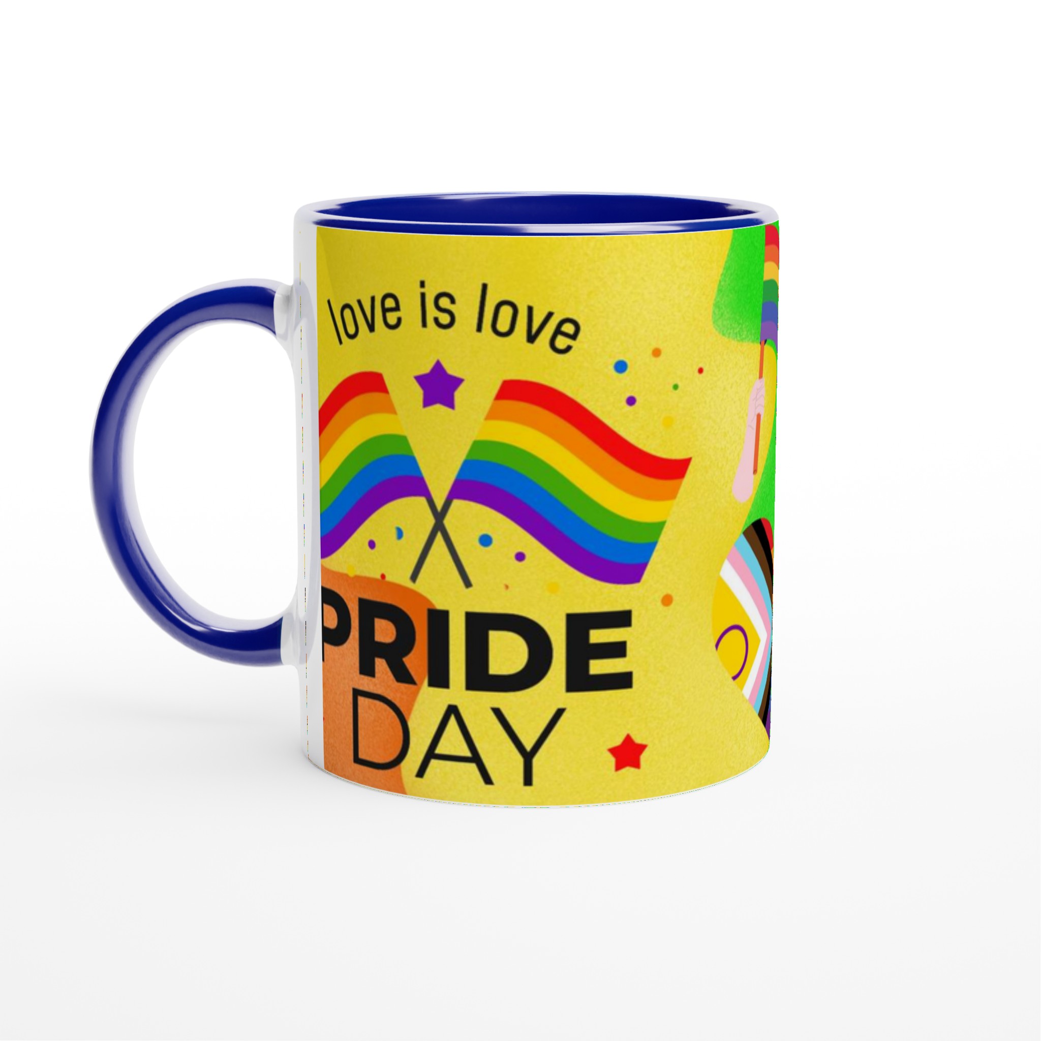 Vit 11oz keramisk mugg med färgstarkt Pride Day-motiv – välj bland sju livfulla färger 2 f764b541-3da1-4490-bc7d-2ac24bc59c81