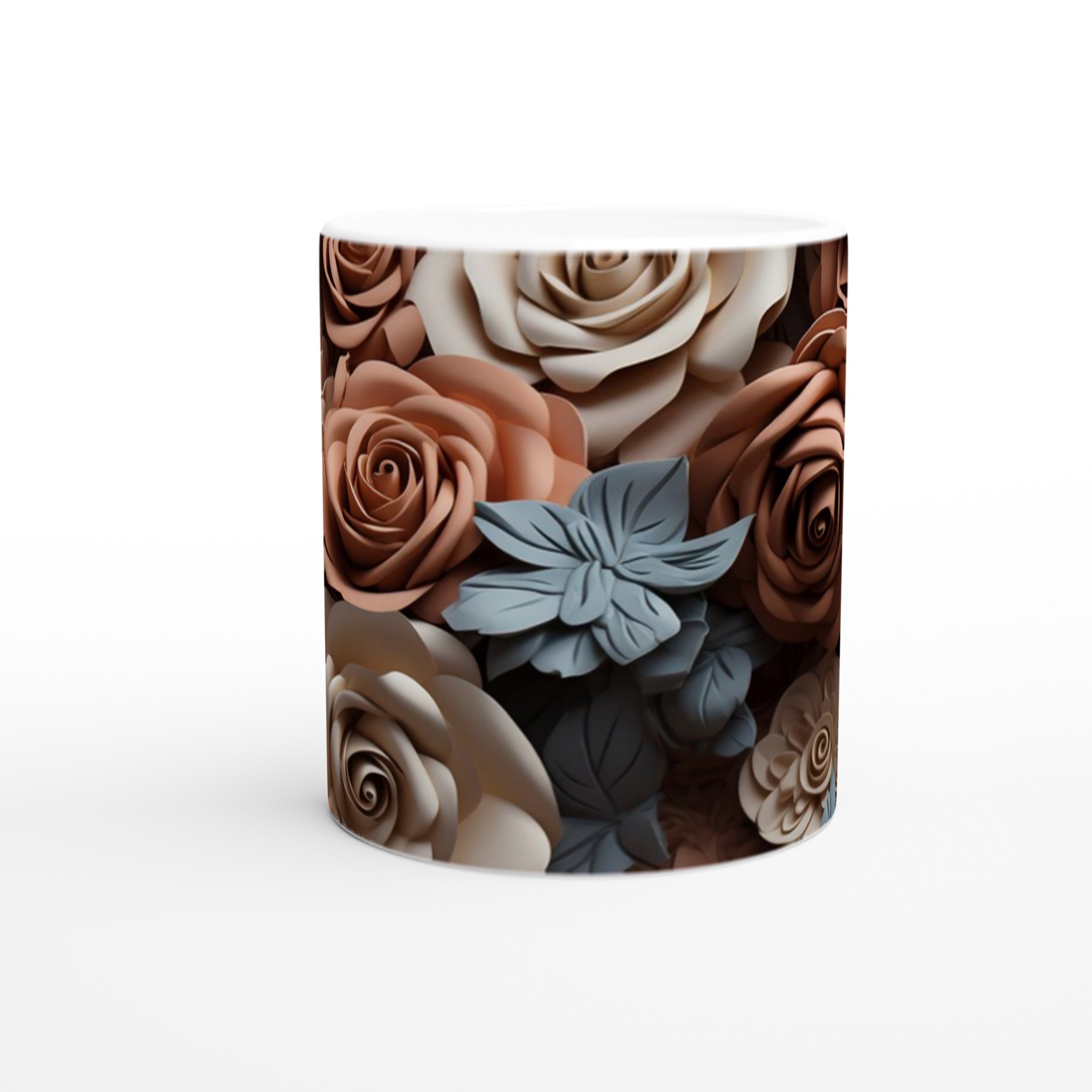 Vit 11oz keramisk mugg med elegant ros- och naturmotiv i flera färger 8 f774c37e-b6ce-41c7-a242-d31e744e6dea