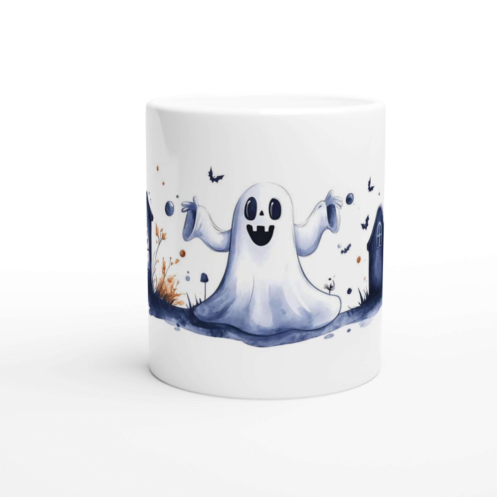 Spooky Watercolor Halloween Mugg - Busiga Spöken & Kyrkogård i Vattenfärg | Välj din favoritfärg! 8 f77a1054-a972-47d8-bad9-e4ff72012365