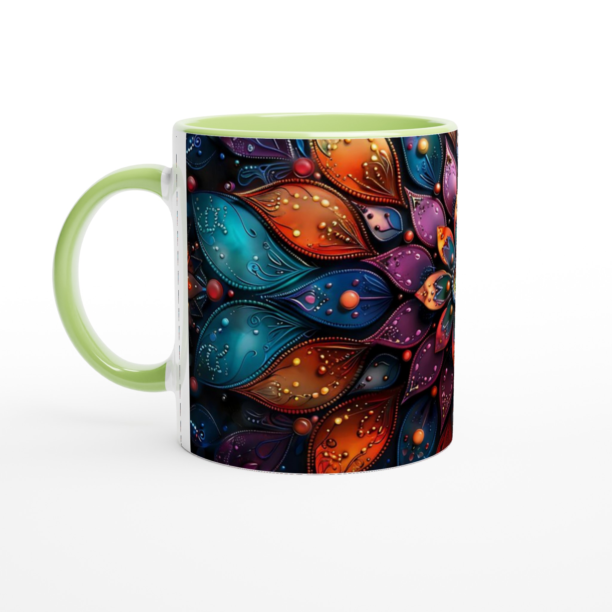 Färgsprakande Mandala Keramikmugg - 11oz konstnärlig dryckesupplevelse i flera nyanser 7 f7c94eb0-4ffe-4616-a1b0-3116a1d37db4